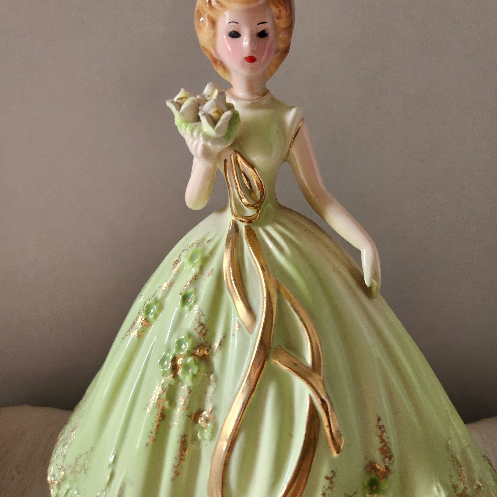 Rare Large 8.5″ Josef Originals Fantasia Series Girl in Green Dress Figurine