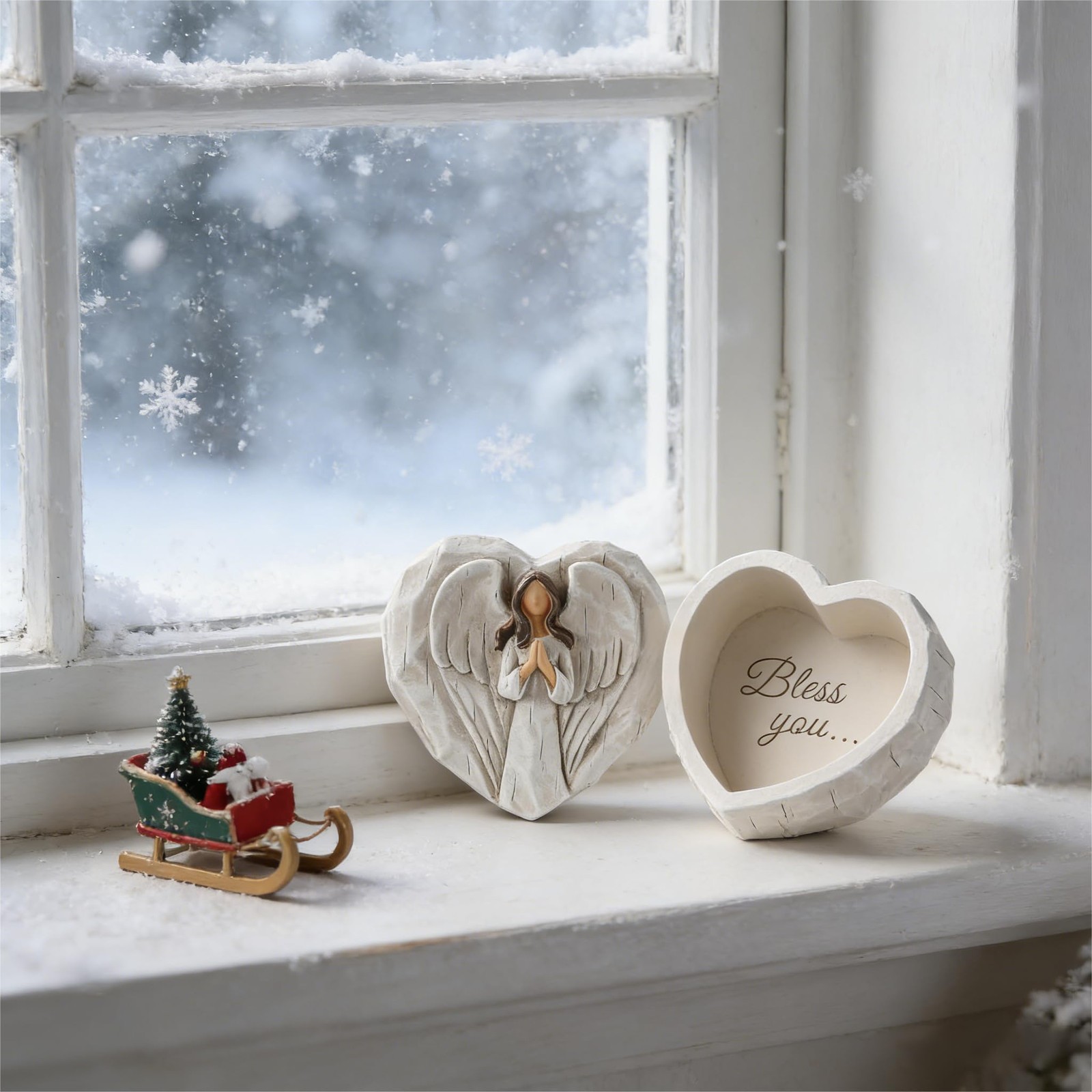 Angel Jewelry Box – Mothers Day Gifts for Mom Grandma, Heart Shaped Sculpted …
