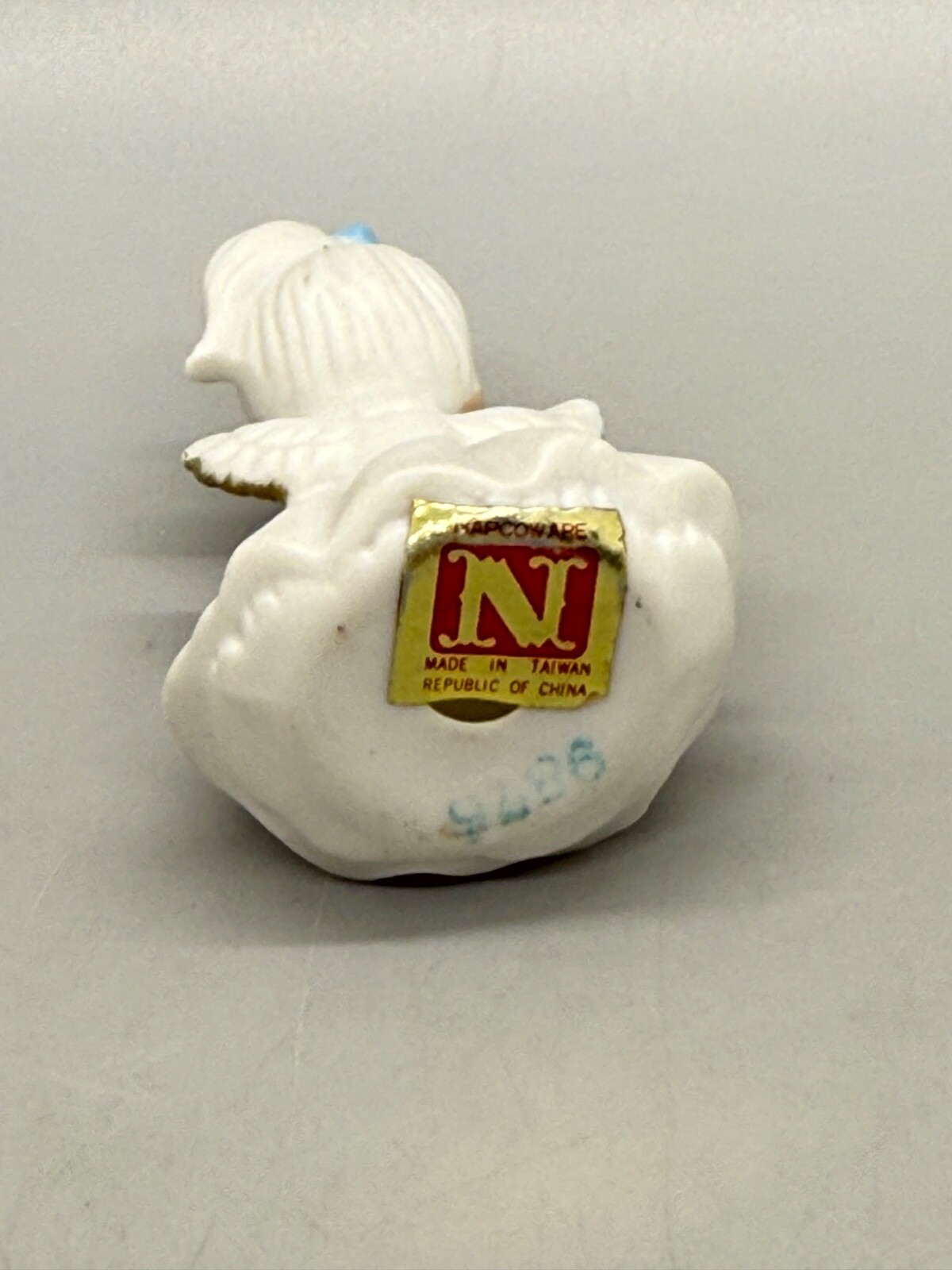 Vintage Napcoware Miniature Angel Of The Month Bluebird Accordion October