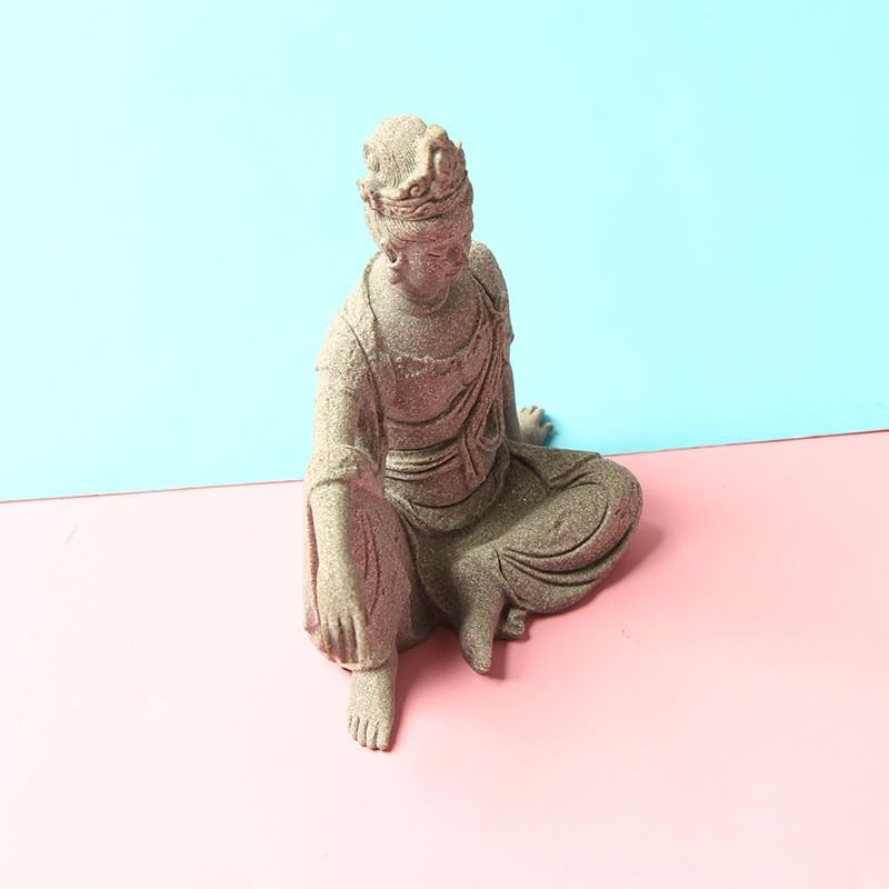 1PC Collectible Religious Figurine, Stone Resin Buddha/Quan Yin/Goddess Resti…