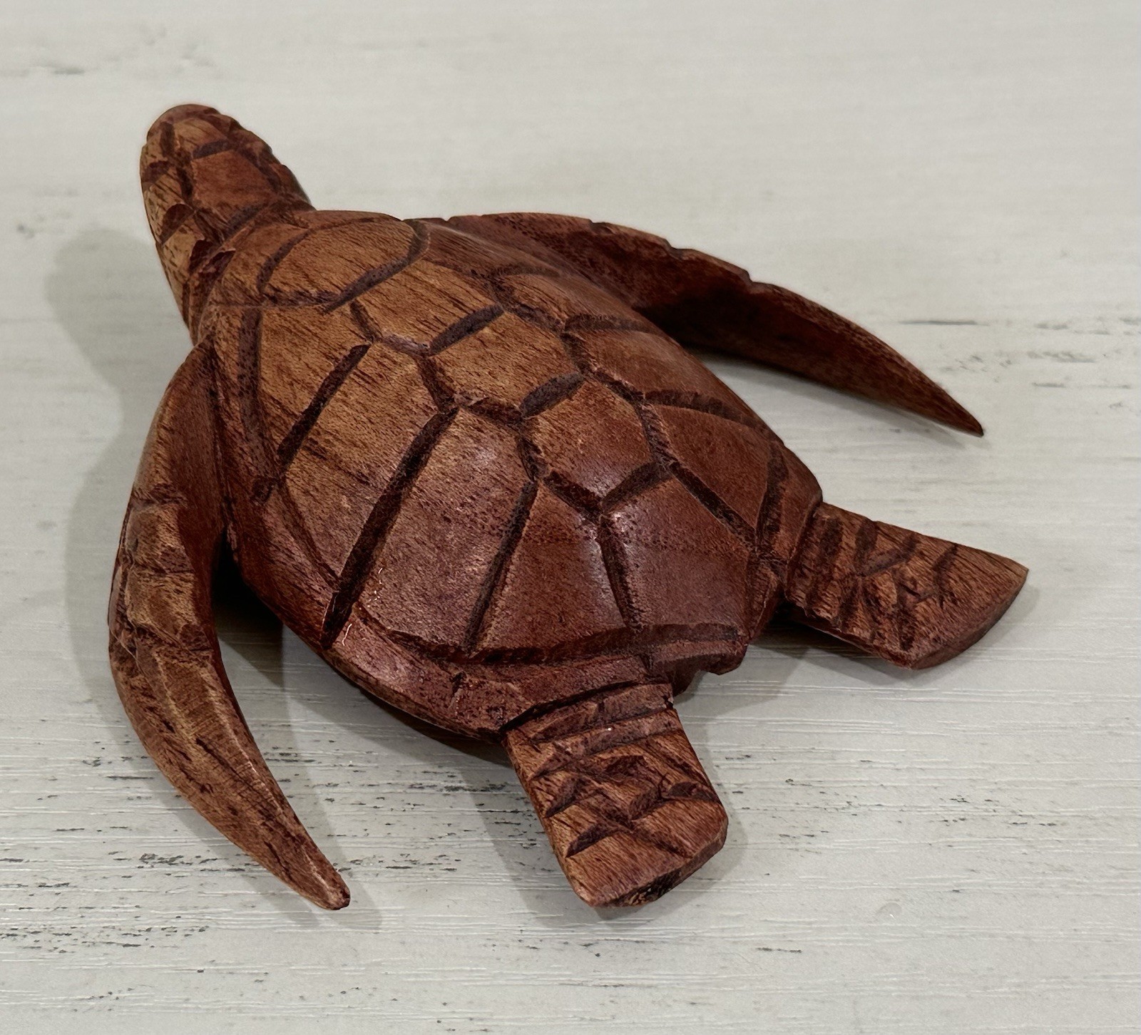 Wooden Hand Carved Sea Turtle Home Decor Sculpture Statue Figurine Tortoise