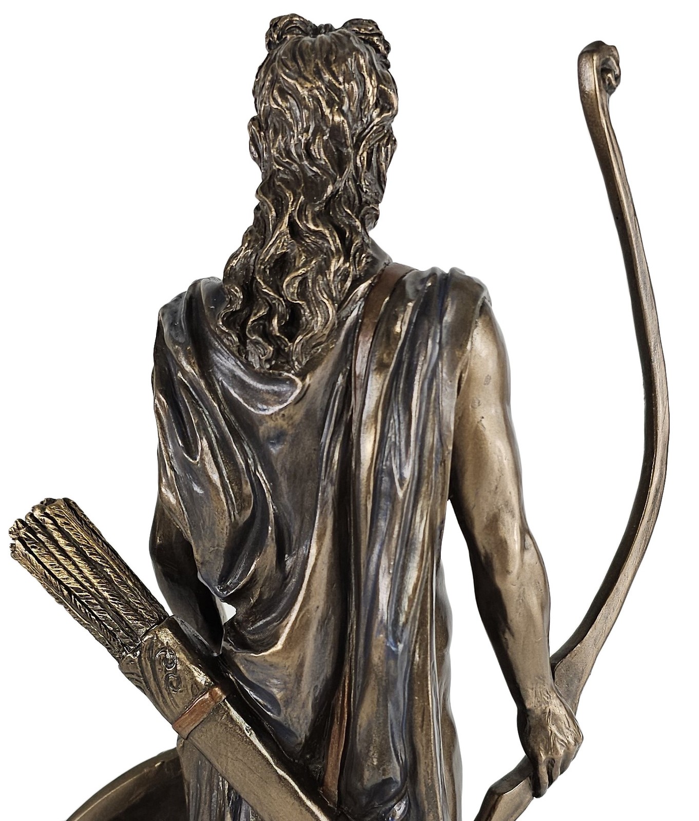 11 3/4″ Apollo God of Sun W/ Bow Greek Mythology Statue Bronze Finish semi nude