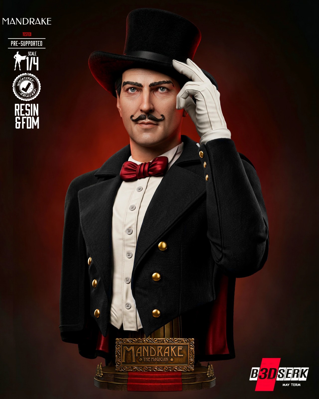 1:6 Mandrake Portrait Bust Fan Art UNPAINTED High Quality Garage Kit