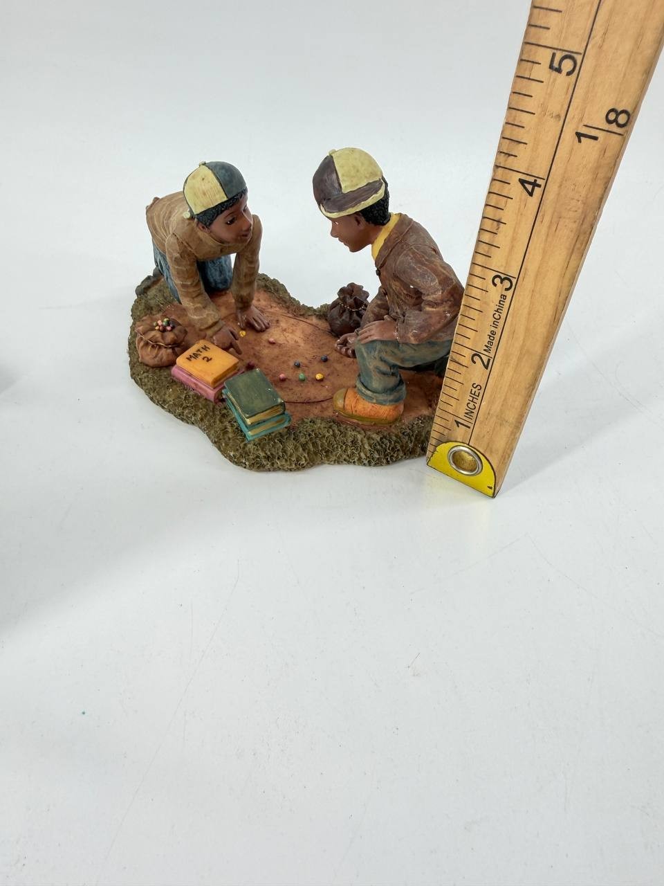 Young’s The Playoff Figurine 1997 Resin Boys Playing Marbles #31957 New Box