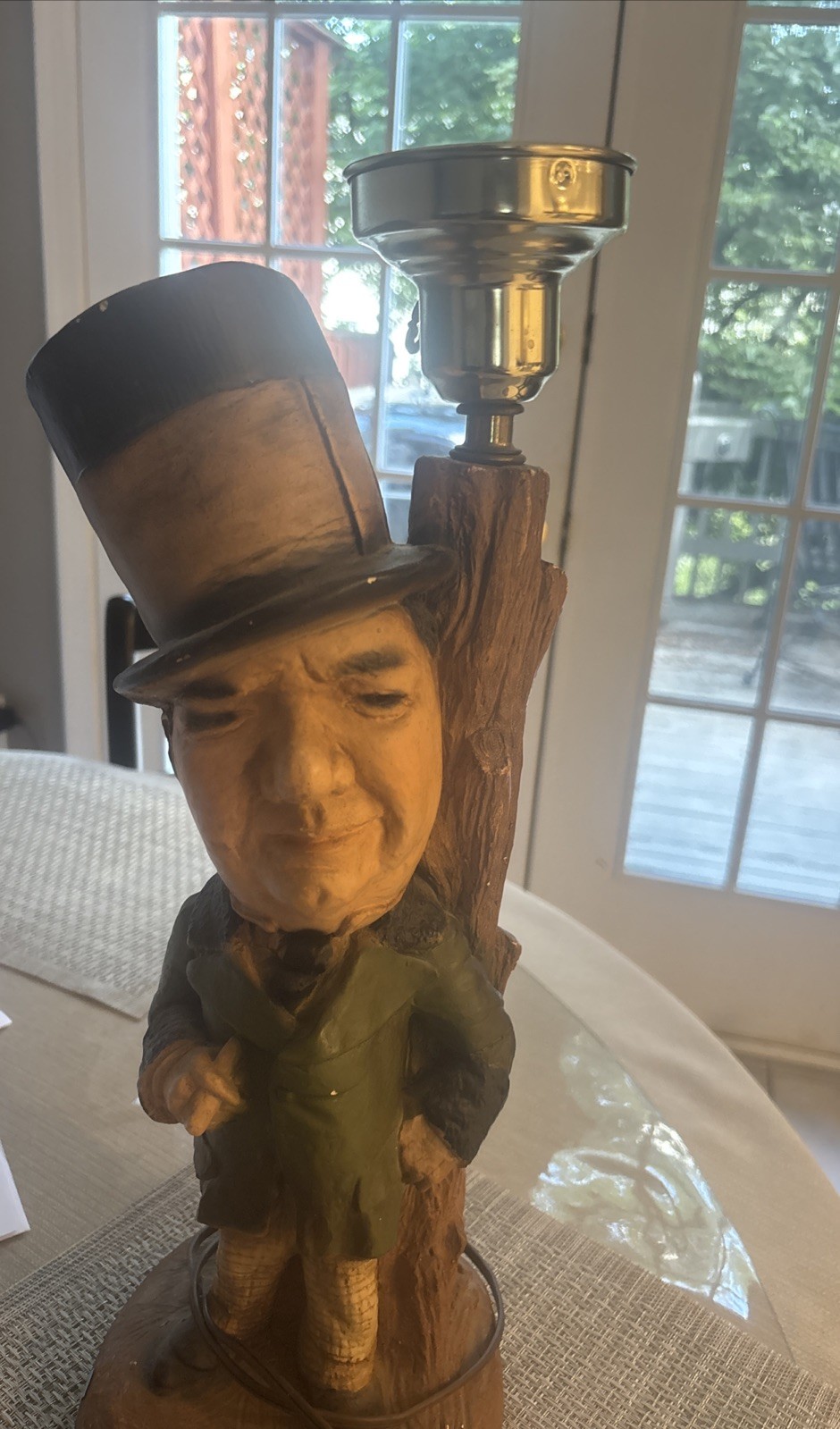 Rare Antique W.C. Fields Chalkware Figure Bar Lamp WORKS Tested Universal