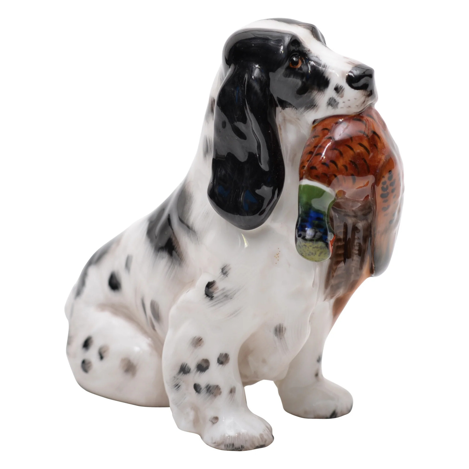Cocker Spaniel w/ Pheasant bird sculpture-