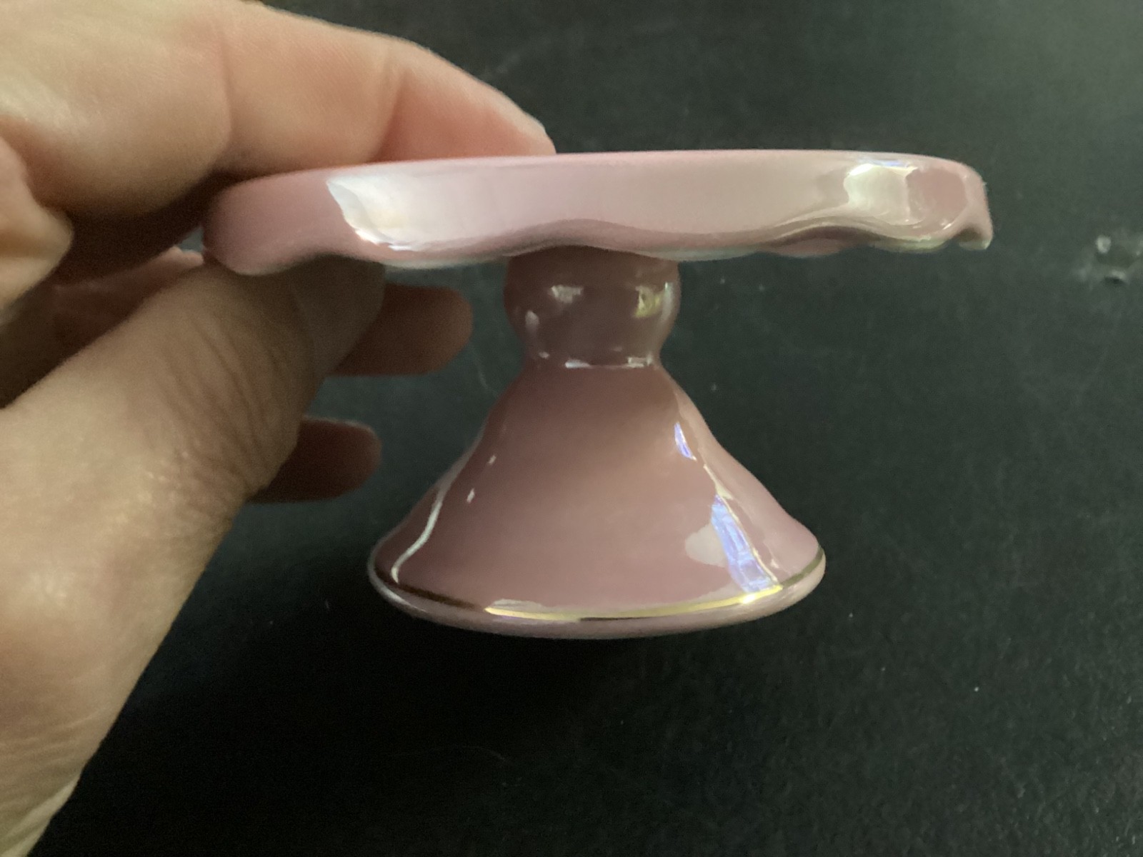 Small Ceramic Pink Pedestal Display Stand