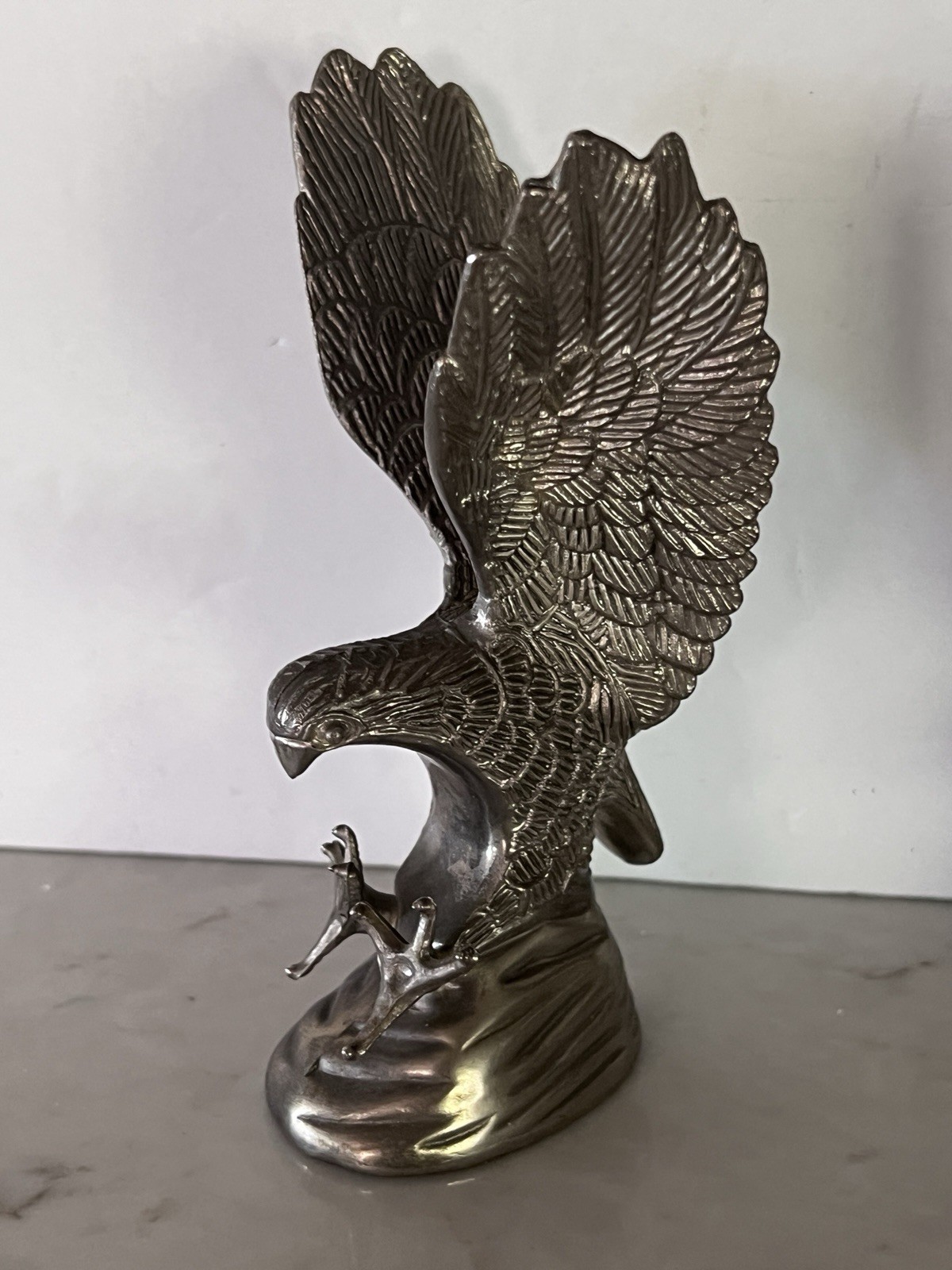 Vintage Hampshire Eagle Sculptures Figurine 5” Silver And Gold Coated (set Of 2)