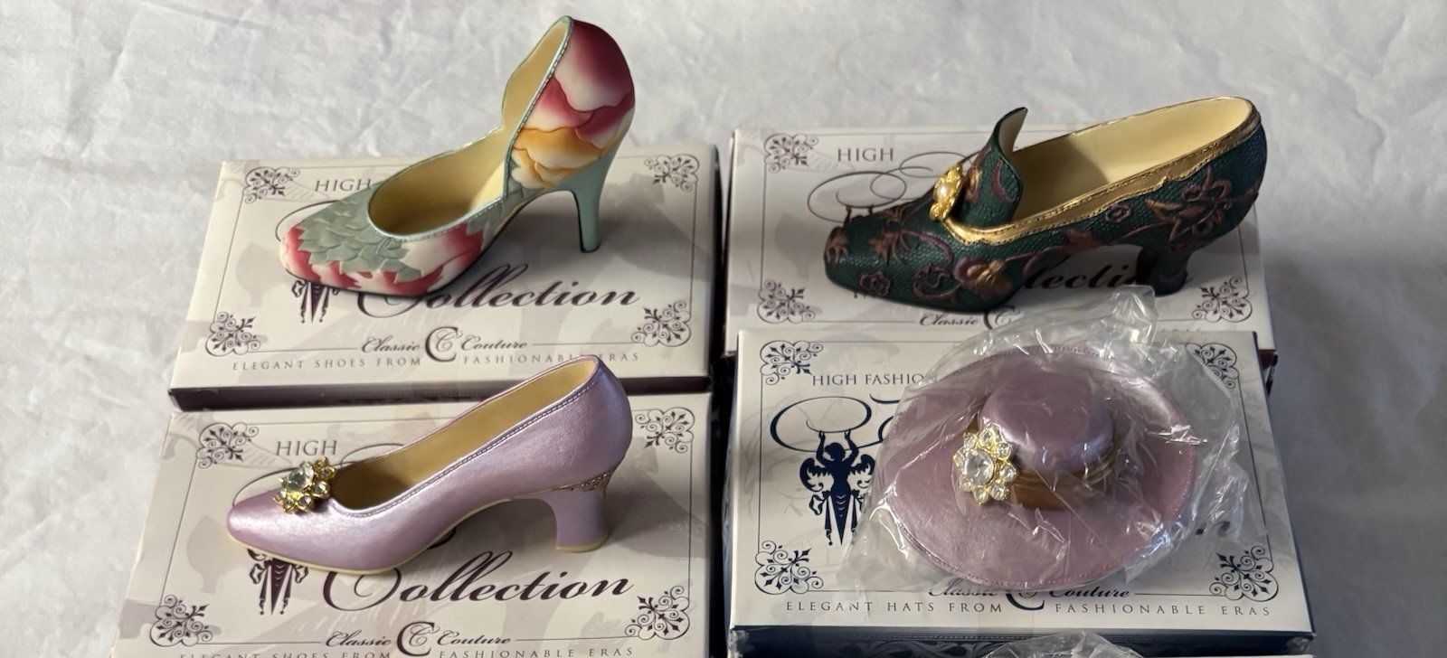 Lot Of Classic Couture Shoe Millennium Edition Shoes Hats w/ Stands