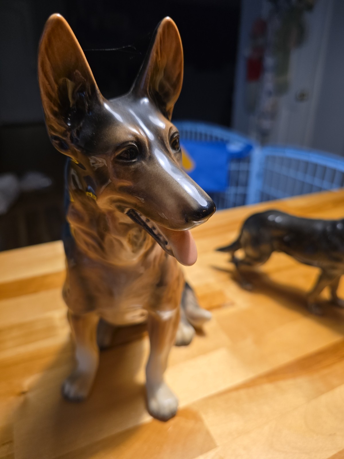 Vintage MCM Wein Keramos German Shepard Dog Figurine Statue 11 Inches