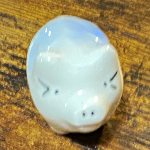 Cute Blue Ceramic Pig Figurine Animal Decor, Small, Adults, Any Room, 1pc