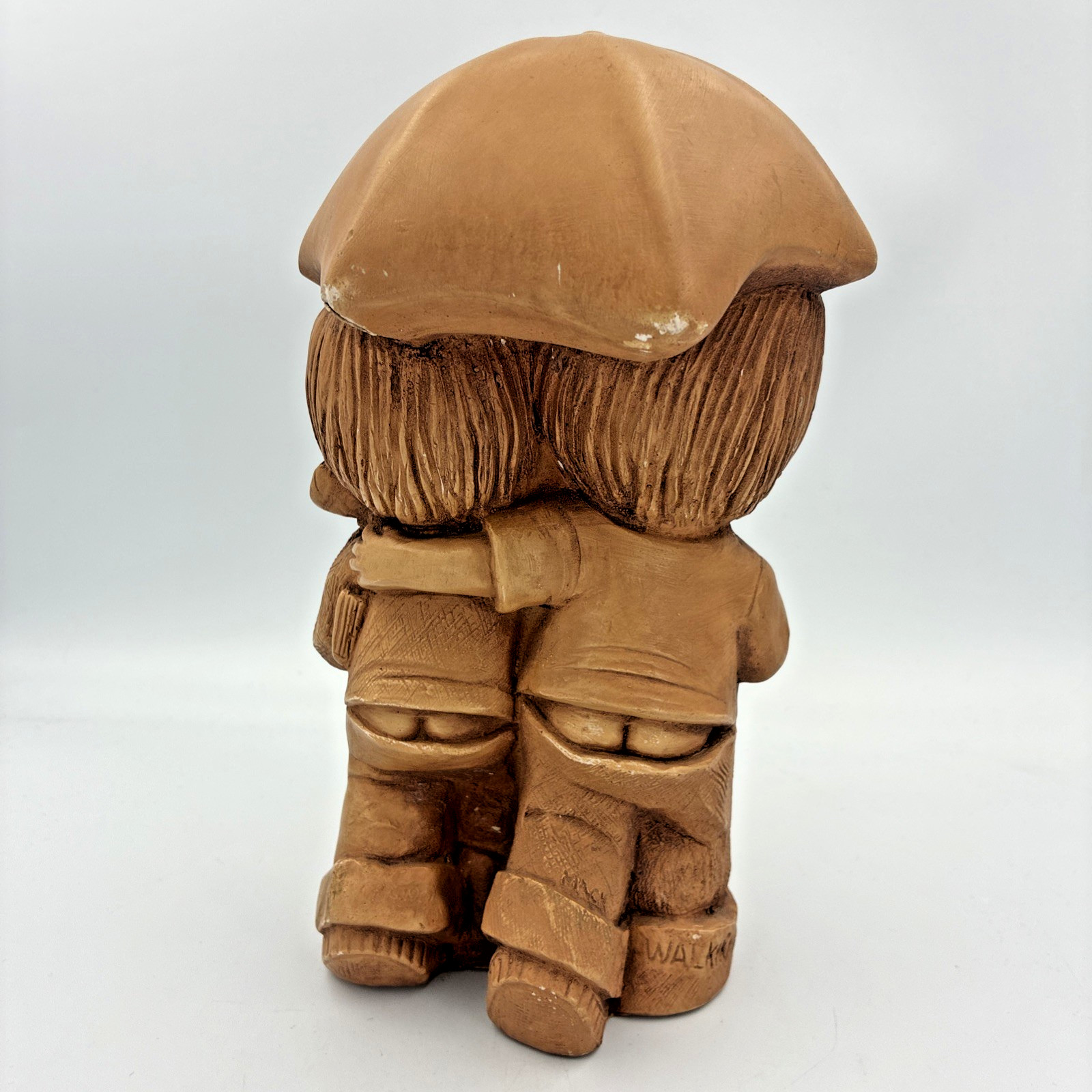 Vintage 1977 Bill Mack Fannykins Walking N Rain Sculpture 9.5” Clay