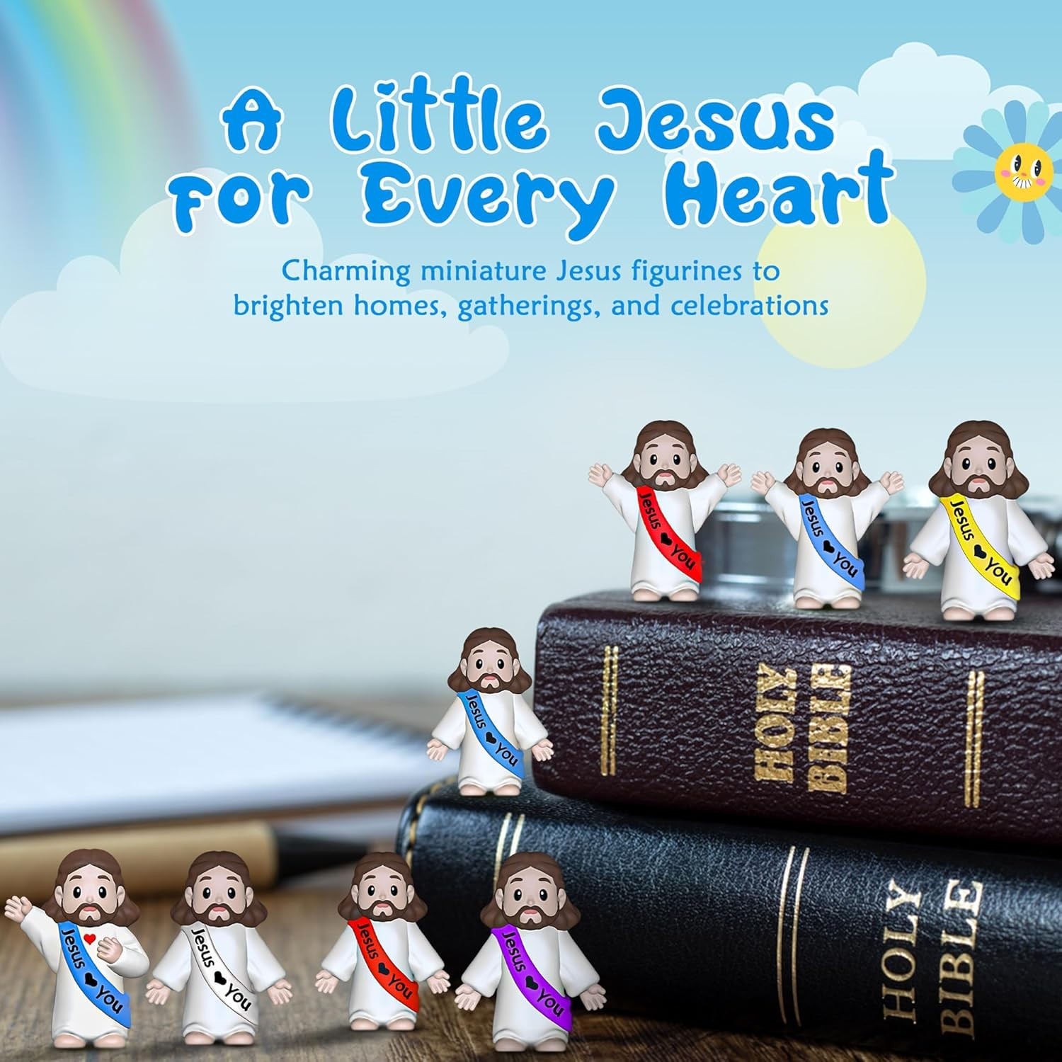 Imerance 25 Pcs Little Jesus Figures，Mini Jesus Figurines Tiny Statues for Ea…