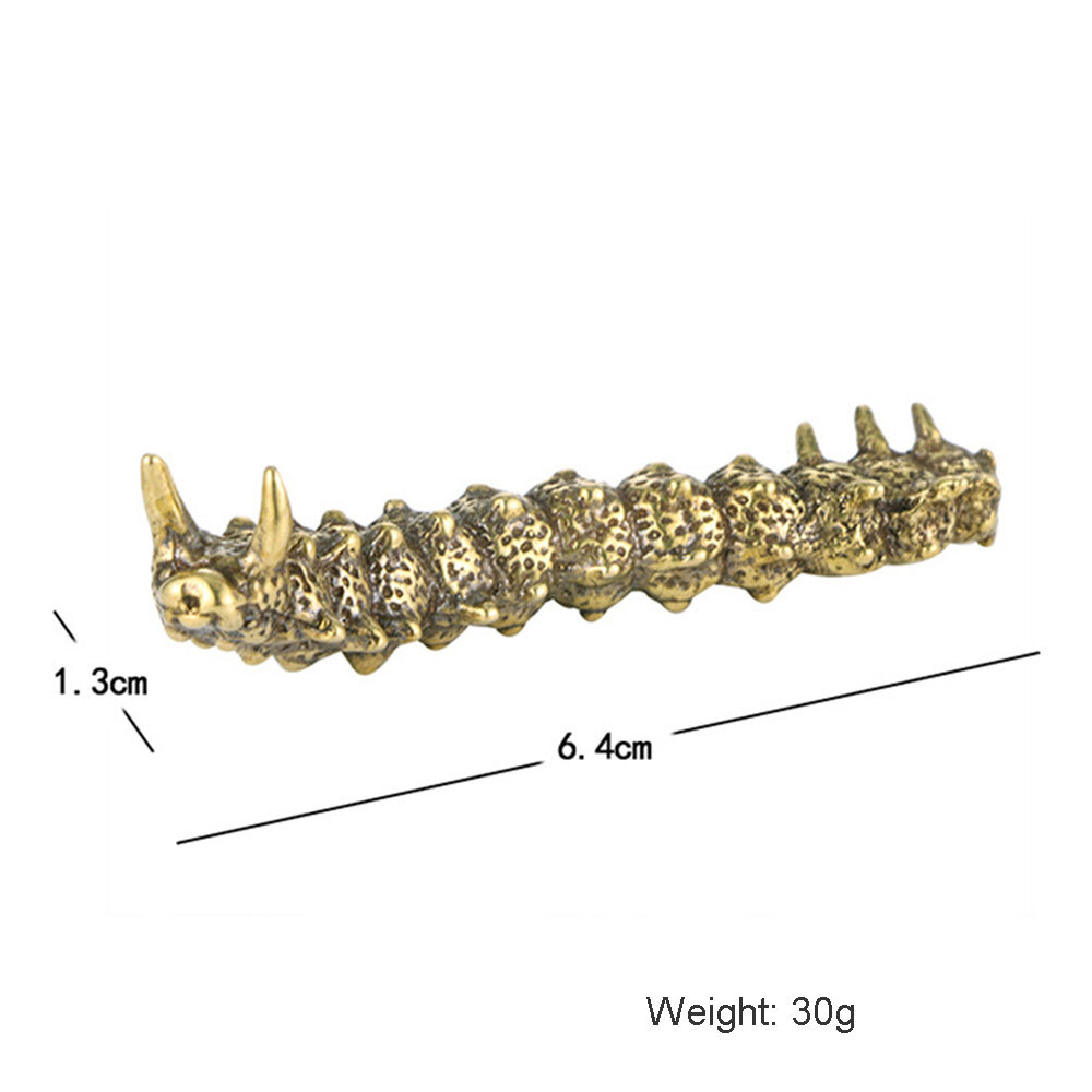 New Solid Brass Caterpillar Figurine Statue Home Ornaments Animal Figurines Gift