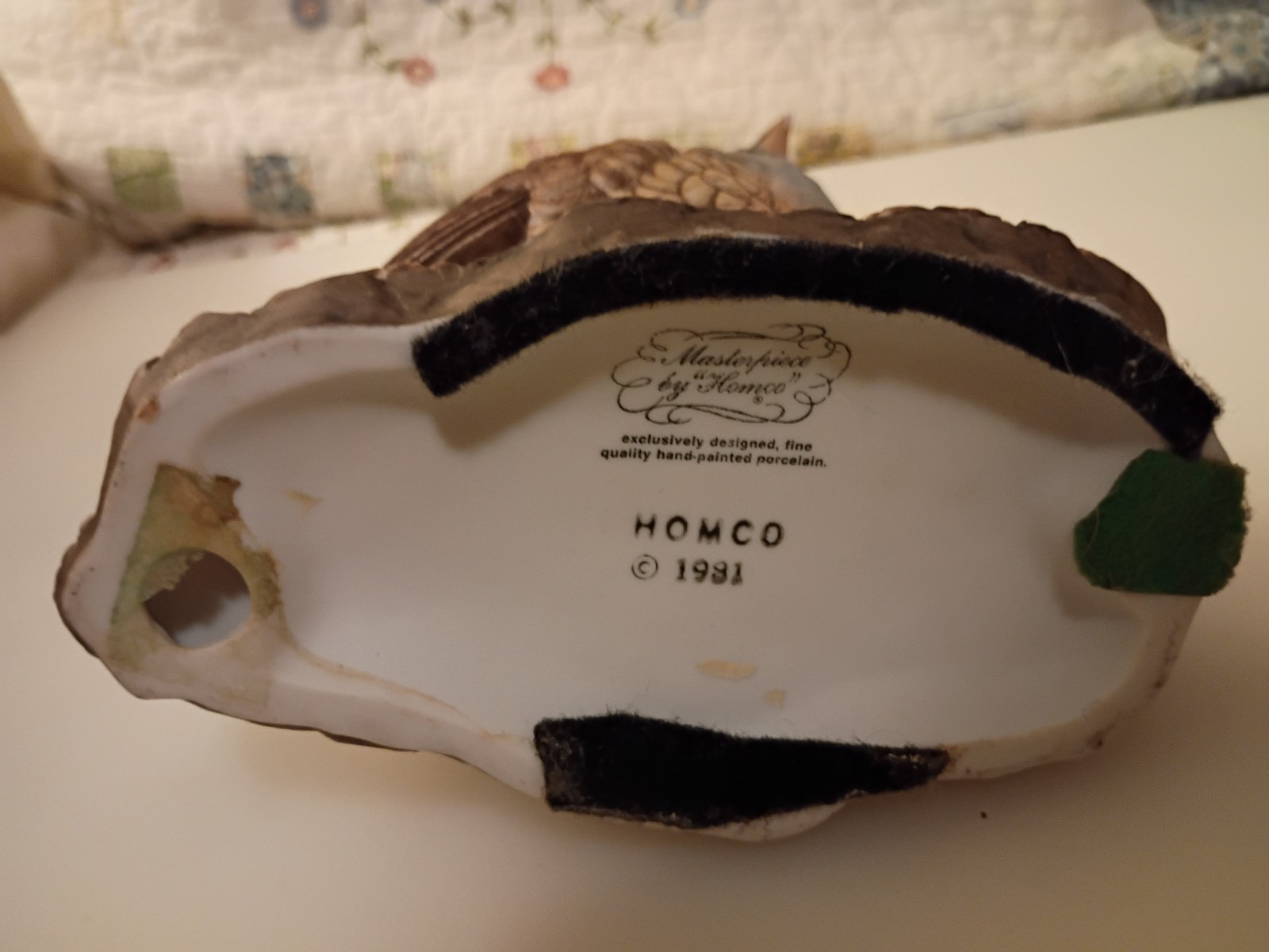 HOMCO Masterpiece Hand-Painted Porcelain Quail Bird Figurine 1981 Unboxed