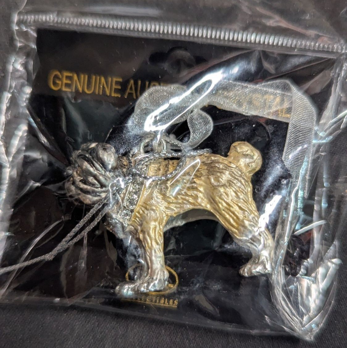 KSA Collectibles pug dog Pendant Ornament Genuine Crystals 1.5″