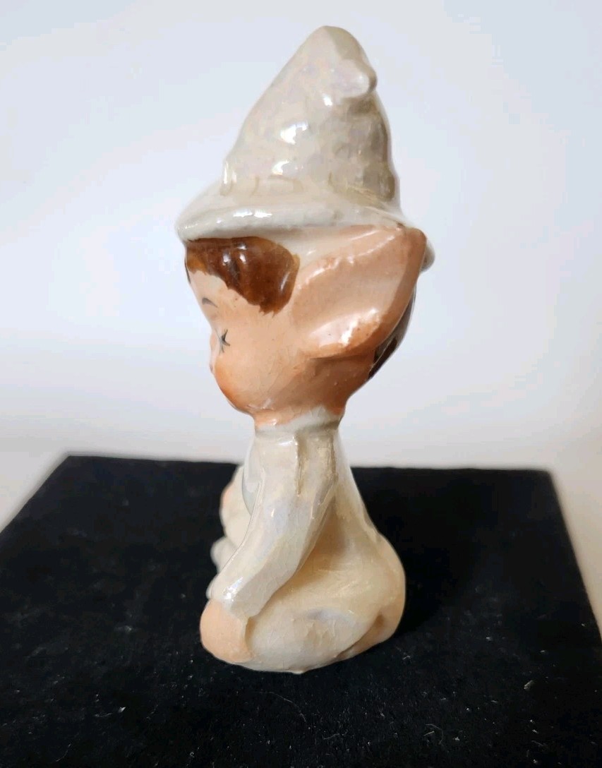 Lefton Whimsical Luster Blinking Eye Pixie Elf 1950’s Figurine