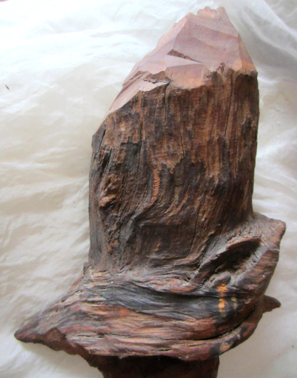 Hand Carved Wood Spirit Face Folk Art Vintage Wall Hanging Sculpture Signed 1981
