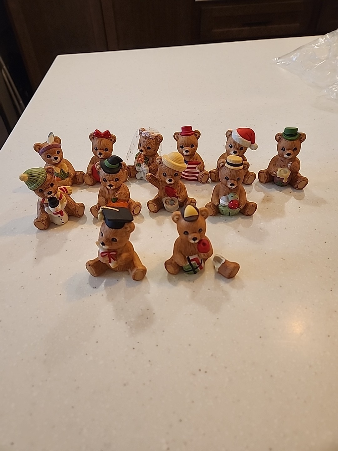 Set Of 12 Homco Caladar Bears. 1413.