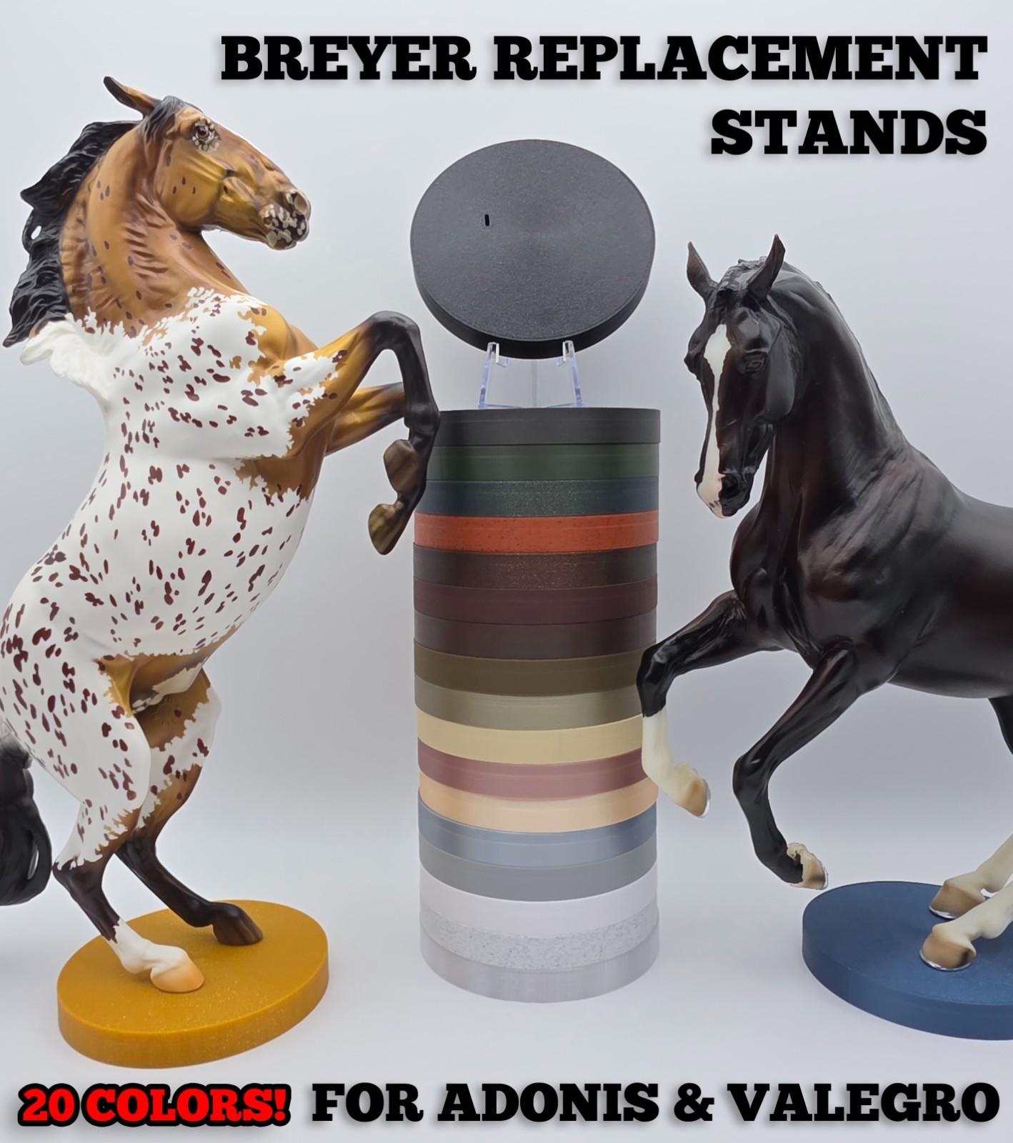 Replacement Stand Bases for Breyer Traditional Model Horse Molds ADONIS, VALEGRO