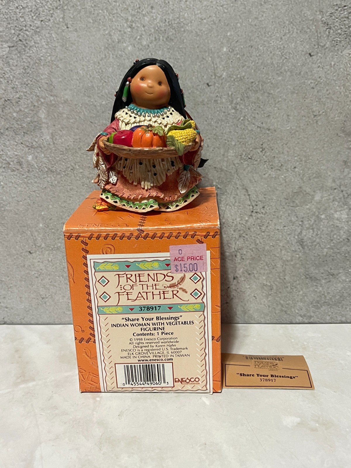 1998 Friends of the Feather “Share Your Blessings” Indian Woman with Vegetables