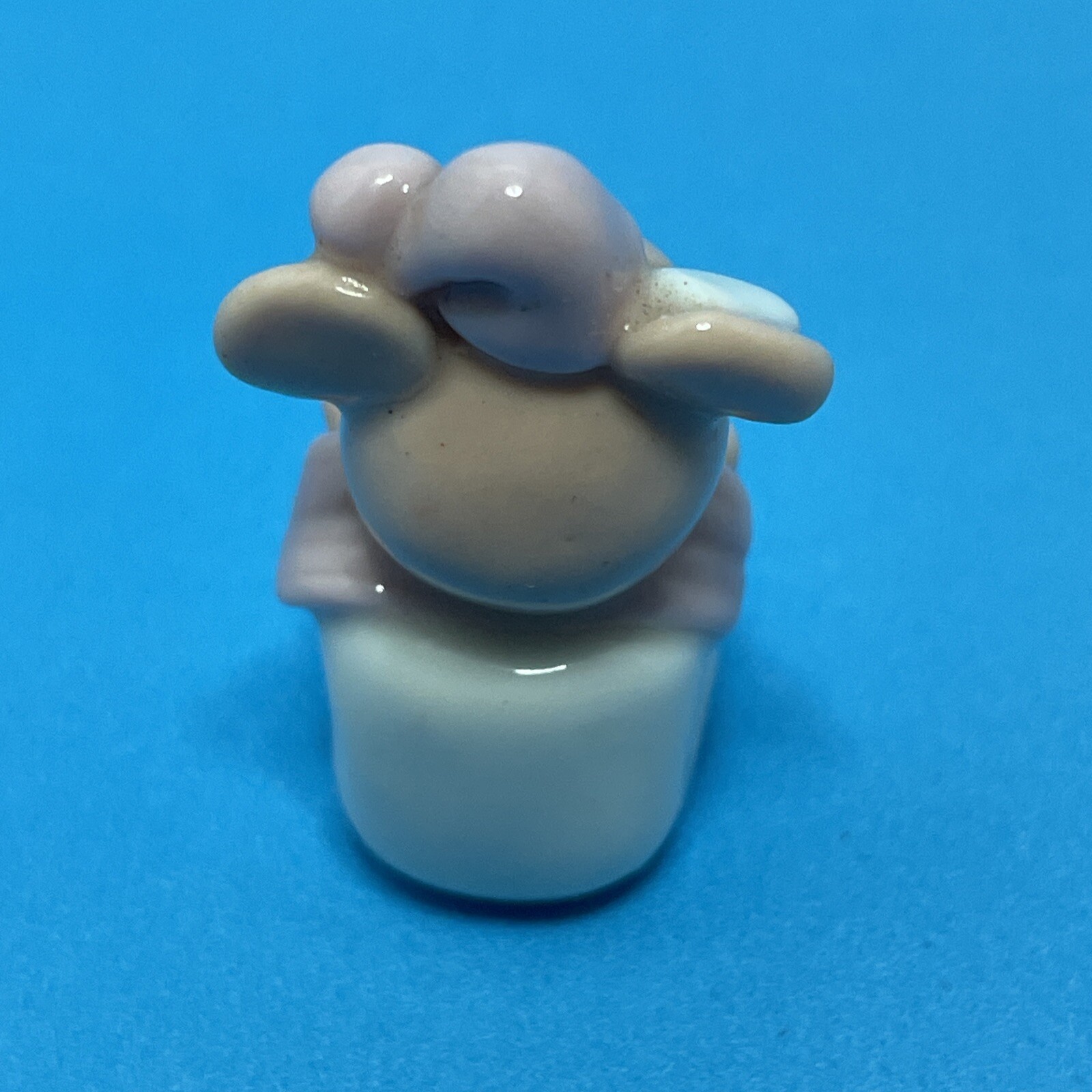 Teddy Bear Figurine Miniature Porcelain Figural Bedtime Shoe 1.5 in