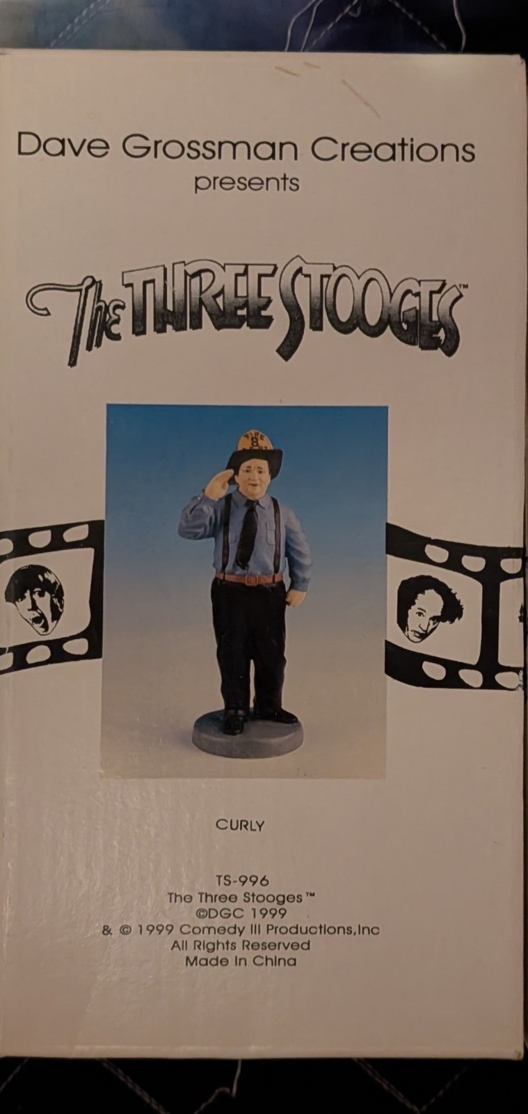 Three Stooges David Grossman Curly Howard Fireman Figurine.