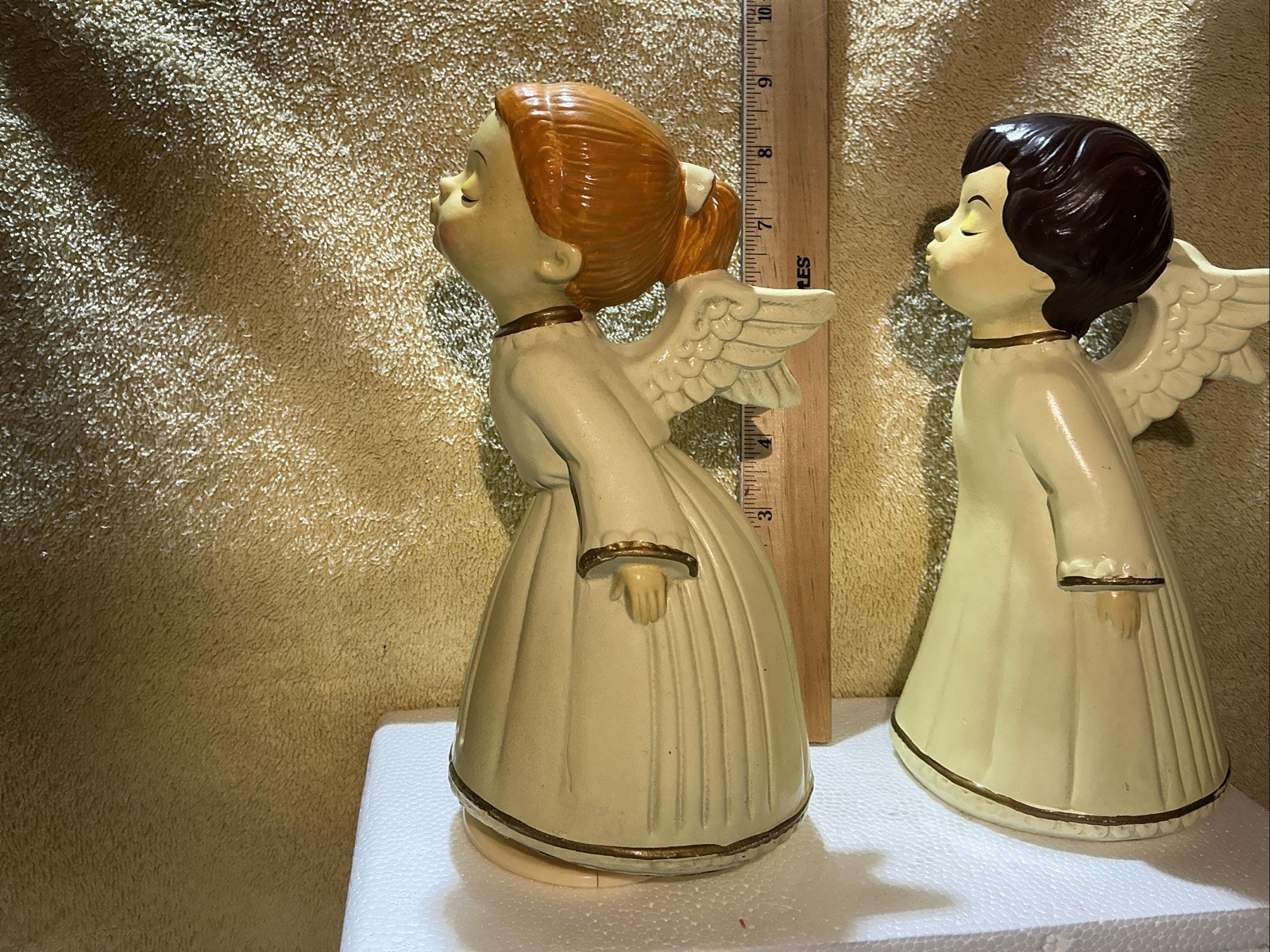 Two Child Angle Figurines Resin Based