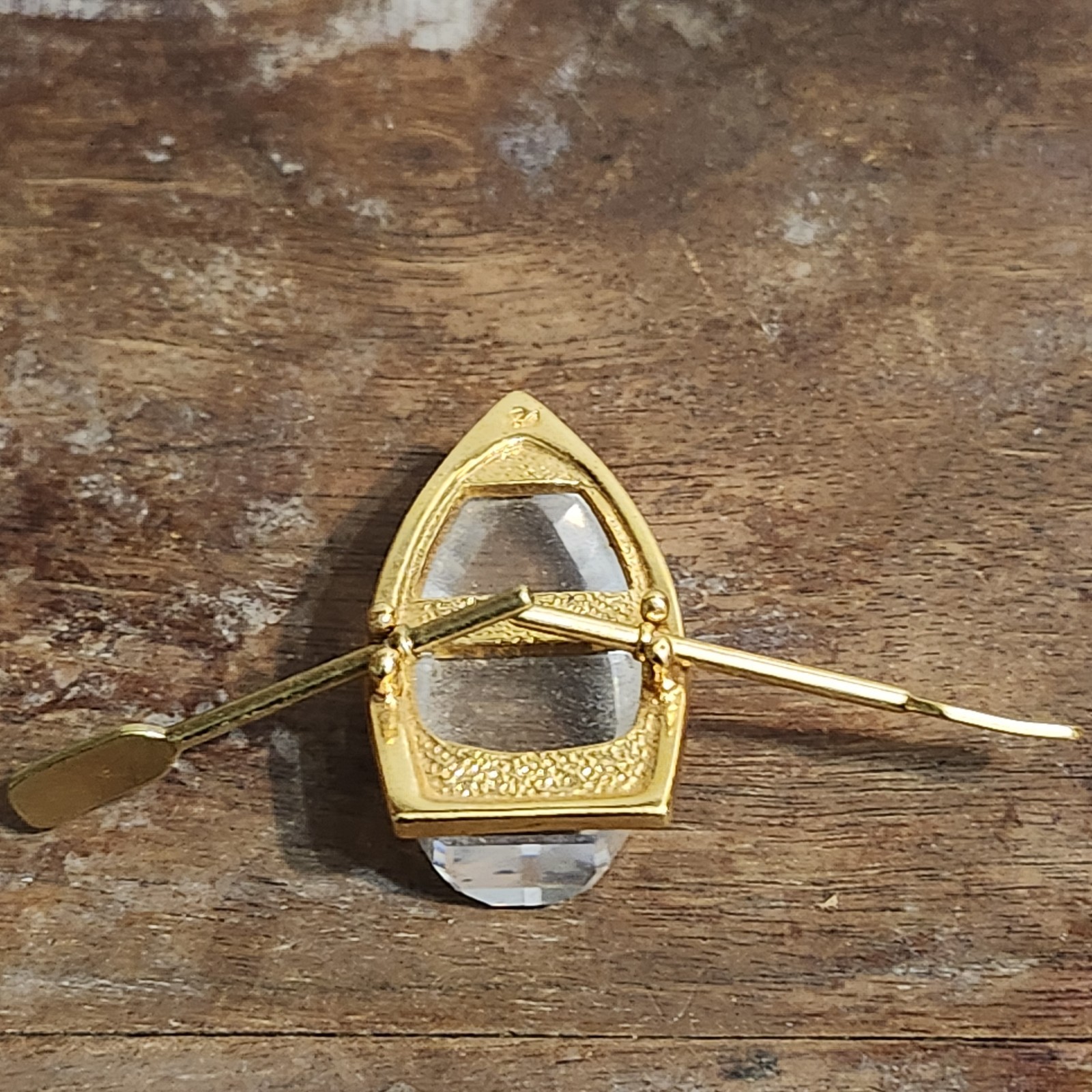 Swarovski Crystal Gold Tone Memories Row Boat 176083 Designer: Anton Hirzinger