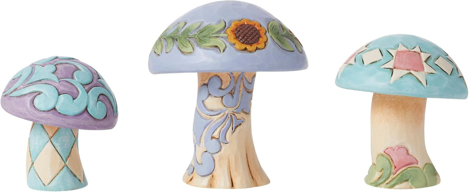 Jim Shore Heartwood Creek Nature’S Meadow Mushrooms Miniature Figurine 3Pc Set-