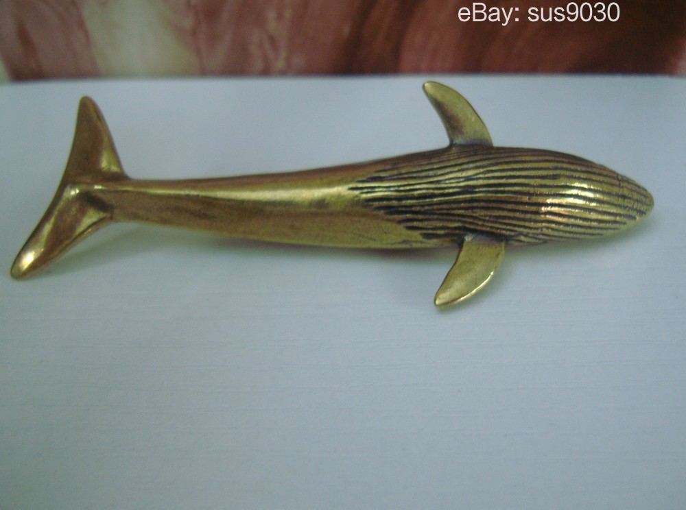 Solid Brass Sea Animal Blue Whale Statue for Home Garden Decoration