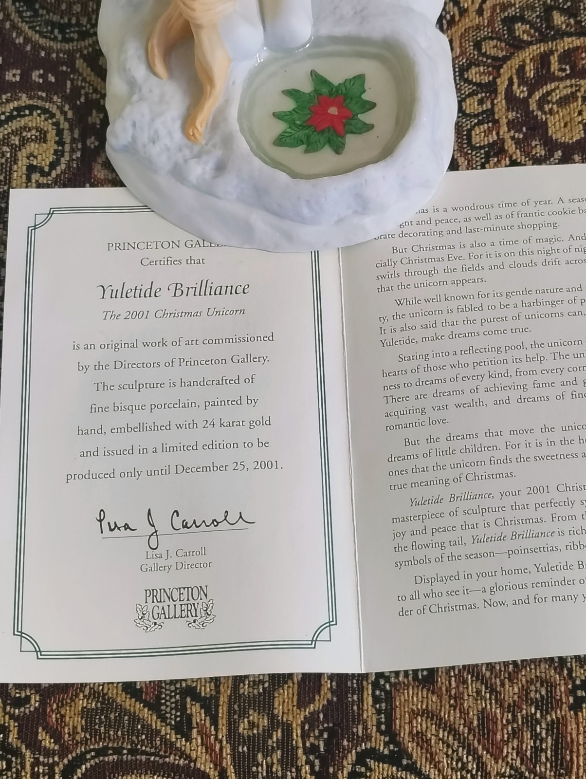Lenox Princeton Gallery “Yuletide Brilliance” Unicorn 2001 Limited Edition