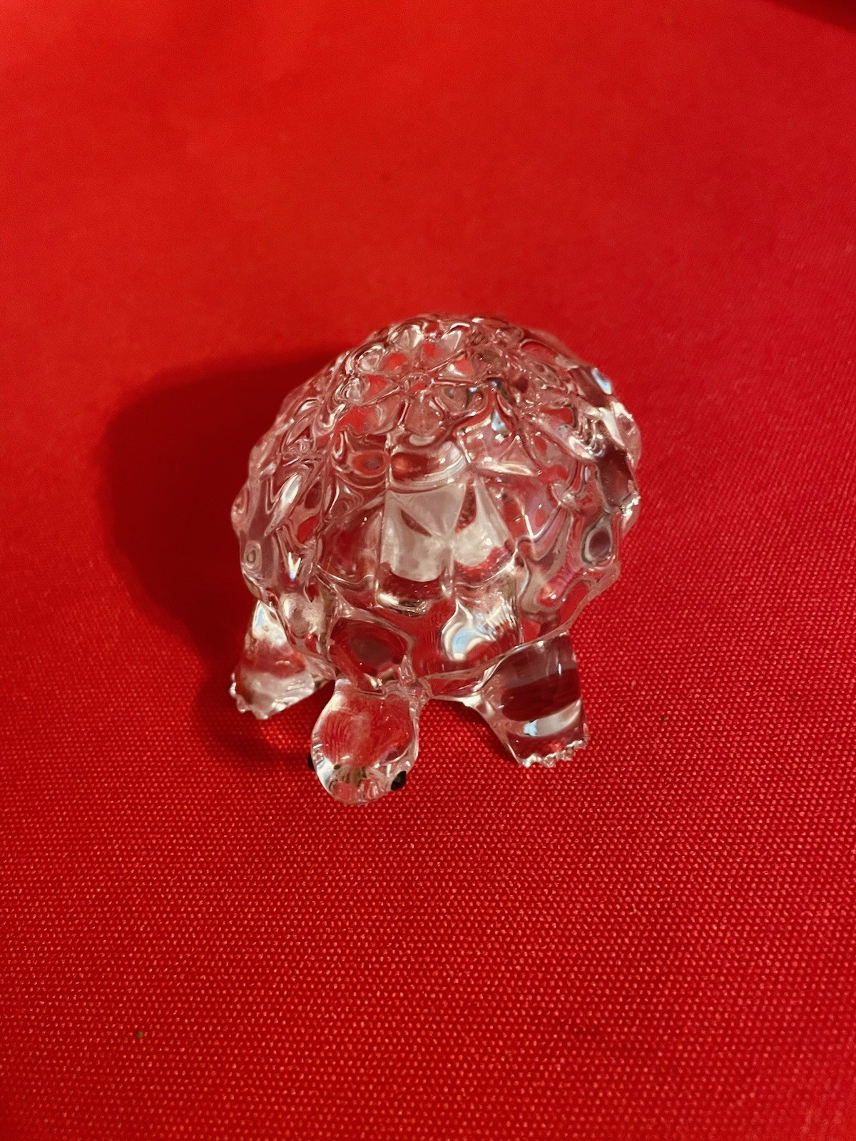 Lenox Fine Crystal Turtle Czech 3″ Green Rhinestone Eyes Art Glass