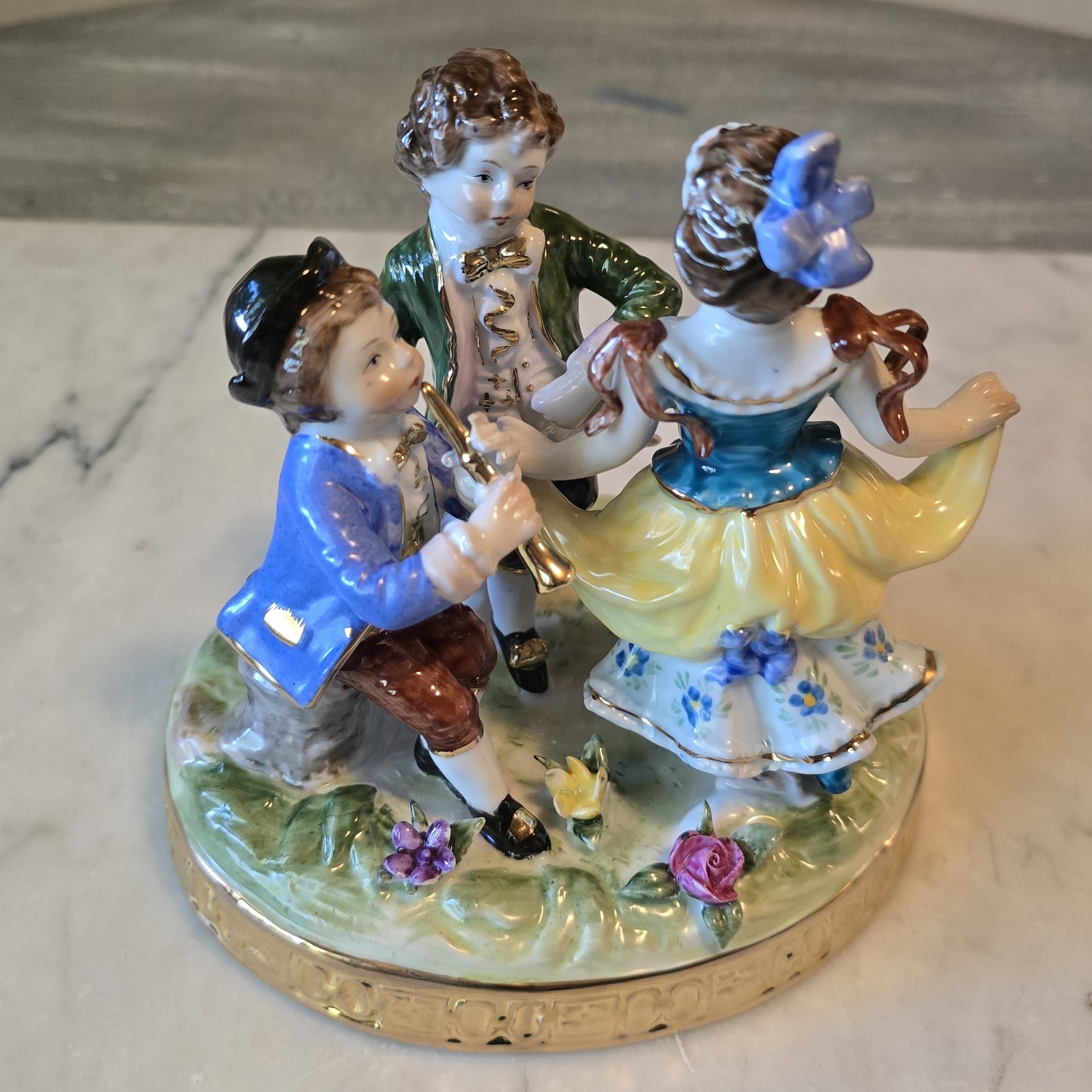 Royal viena three kids playing Music & Dance Porcelain Figurine.