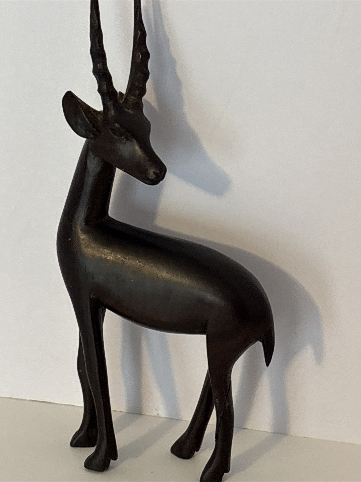 Hand Carved 6″ Deer Wooden Impala Antelope Gazelle Kudu Mid Century VINTAGE