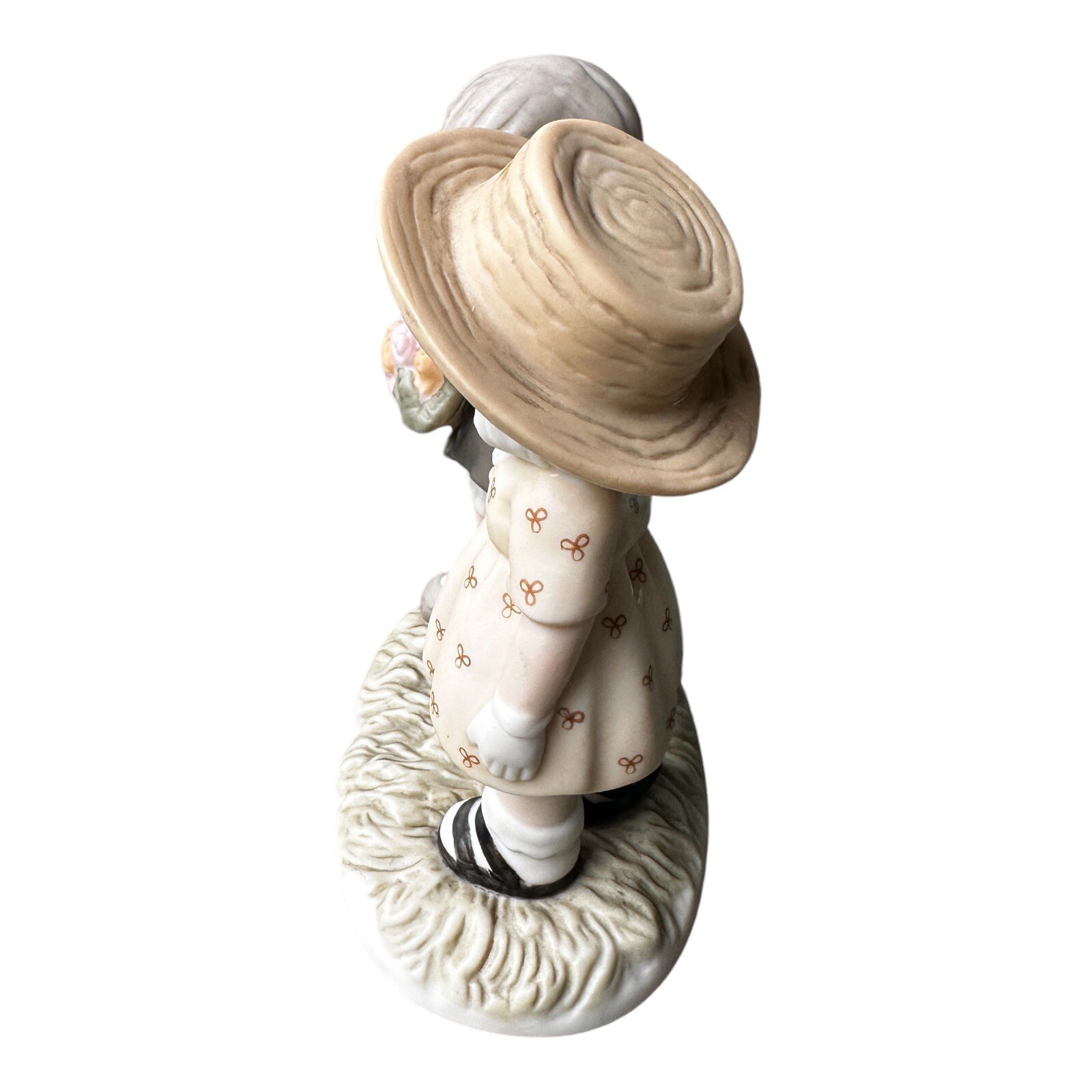 VTG 1999 Enesco Boy Girl 4 Inch Figurine Momma Love Never Ends Flower 630012