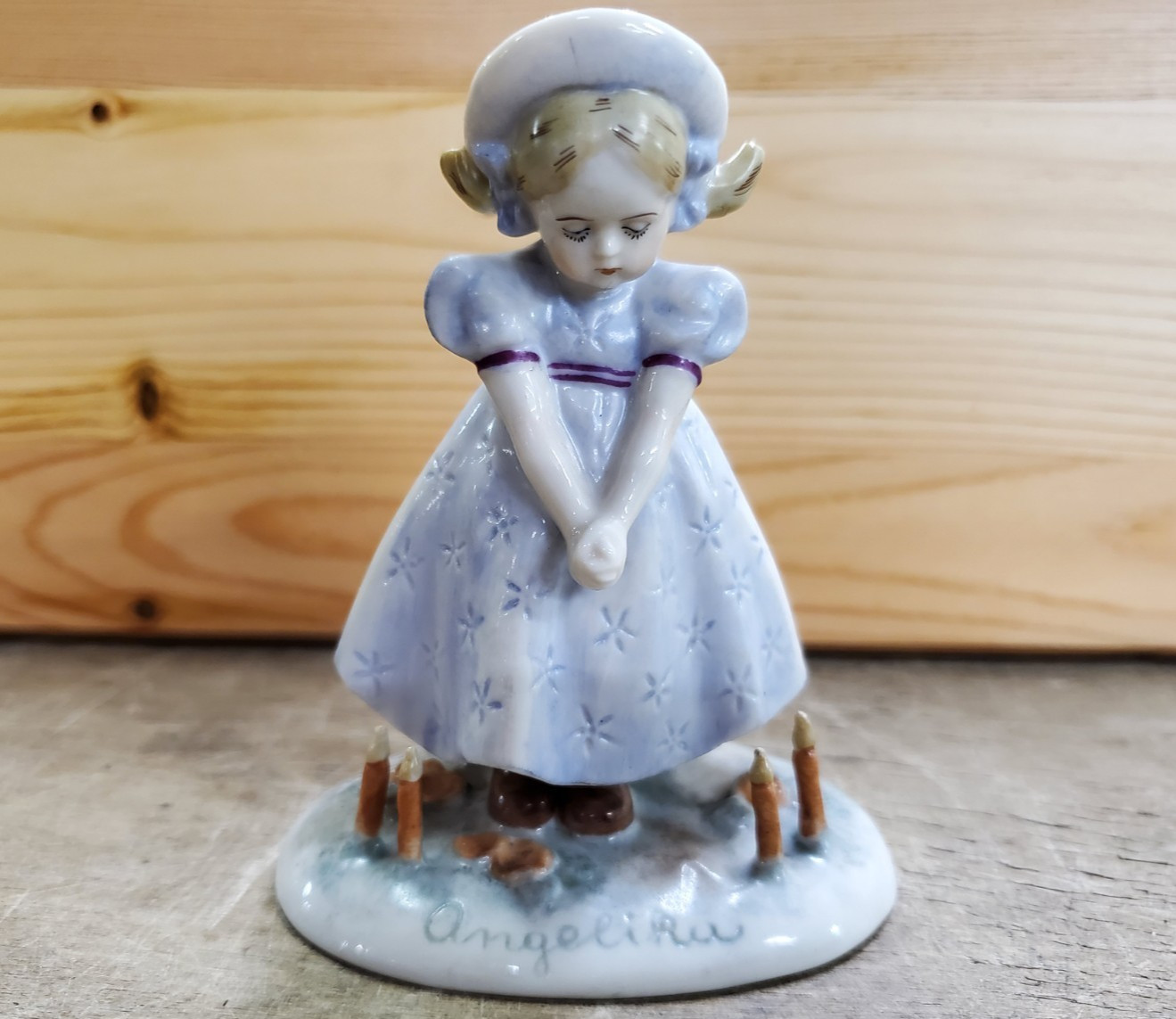 Muller Volkstedt Dresden German Porcelain Girl Figurine Angelika Ruth Holzaepfel