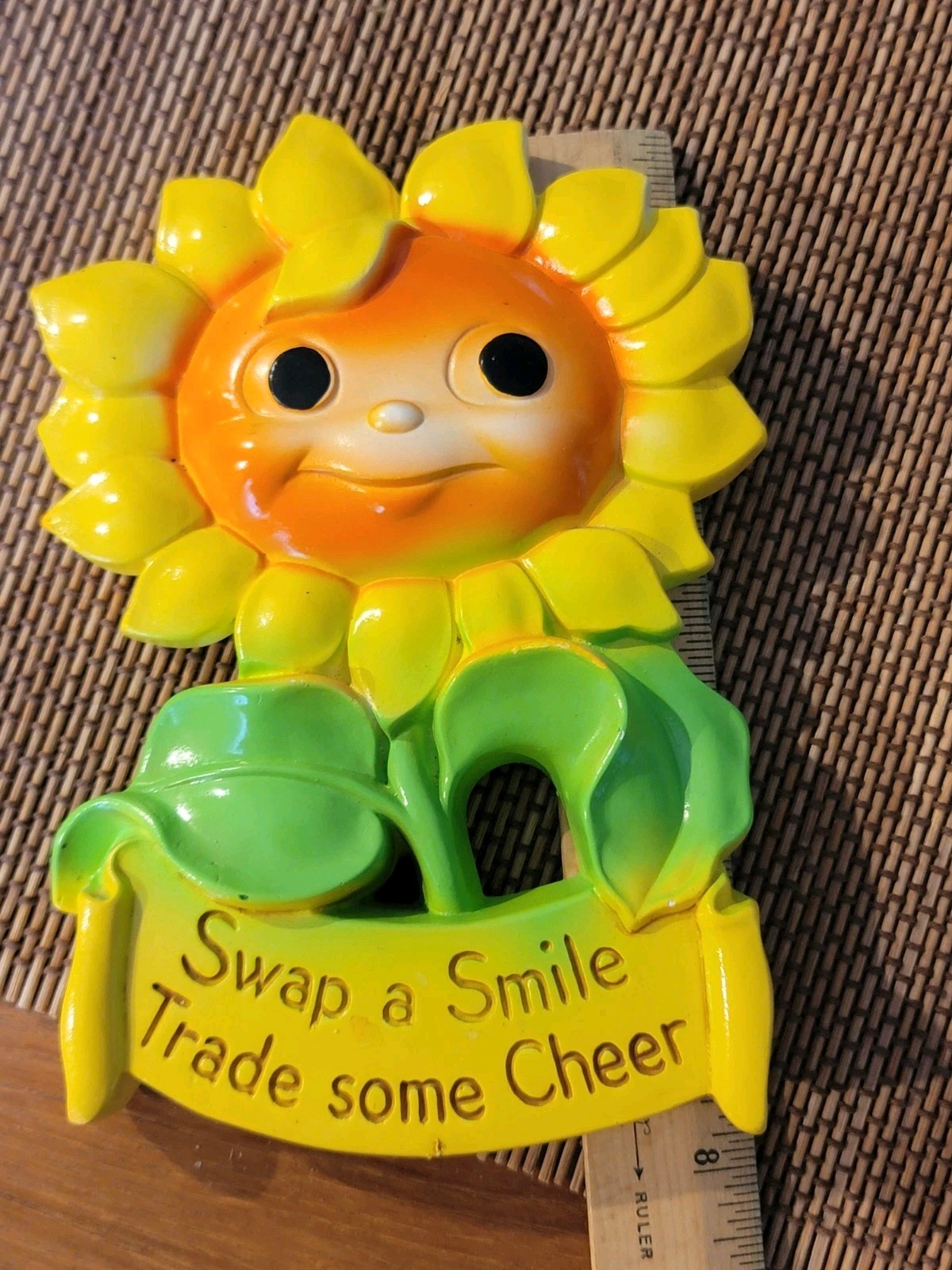 (2) VTG 1973 MILLER STUDIO Anthropomorphic SUNFLOWERS/Flowers CHALKWARE Wall Art
