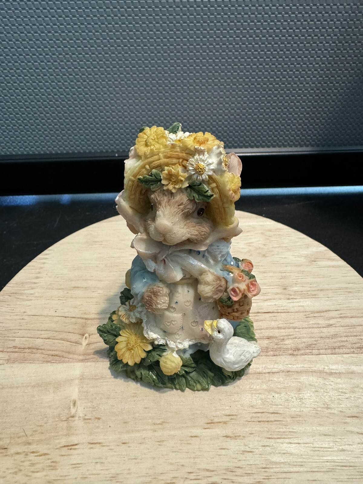 1998 Original Artmark Bunny With Duck And Flowers 3.25 Inches