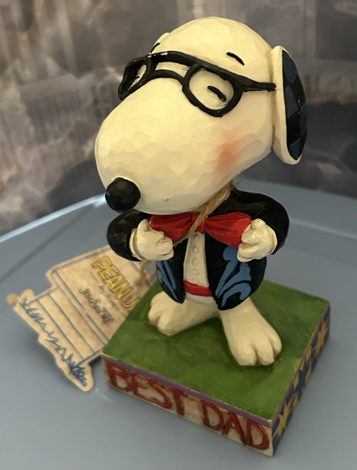 Jim Shore Peanuts Snoopy Father’s Day Figurine “Best Dad”figurine 2014 Enesco