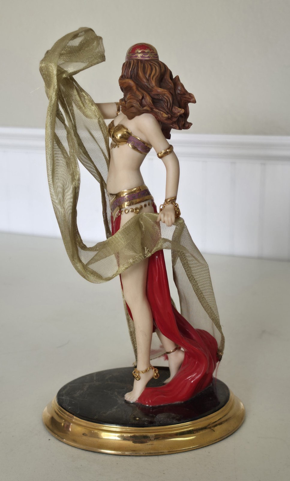 READ Franklin Mint ‘Dance of The Seven Veils’ Roma Gypsy Belly Dancer Figurine