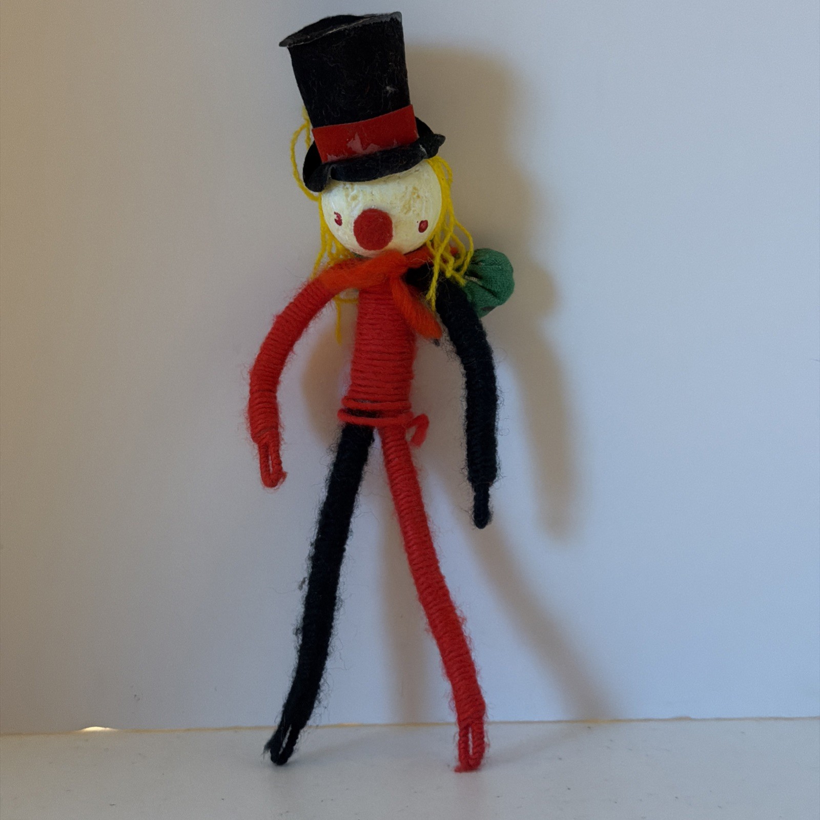 Vintage Unique Bendable Poseable Wire Craft Thread Clown Decor Figure Hobo