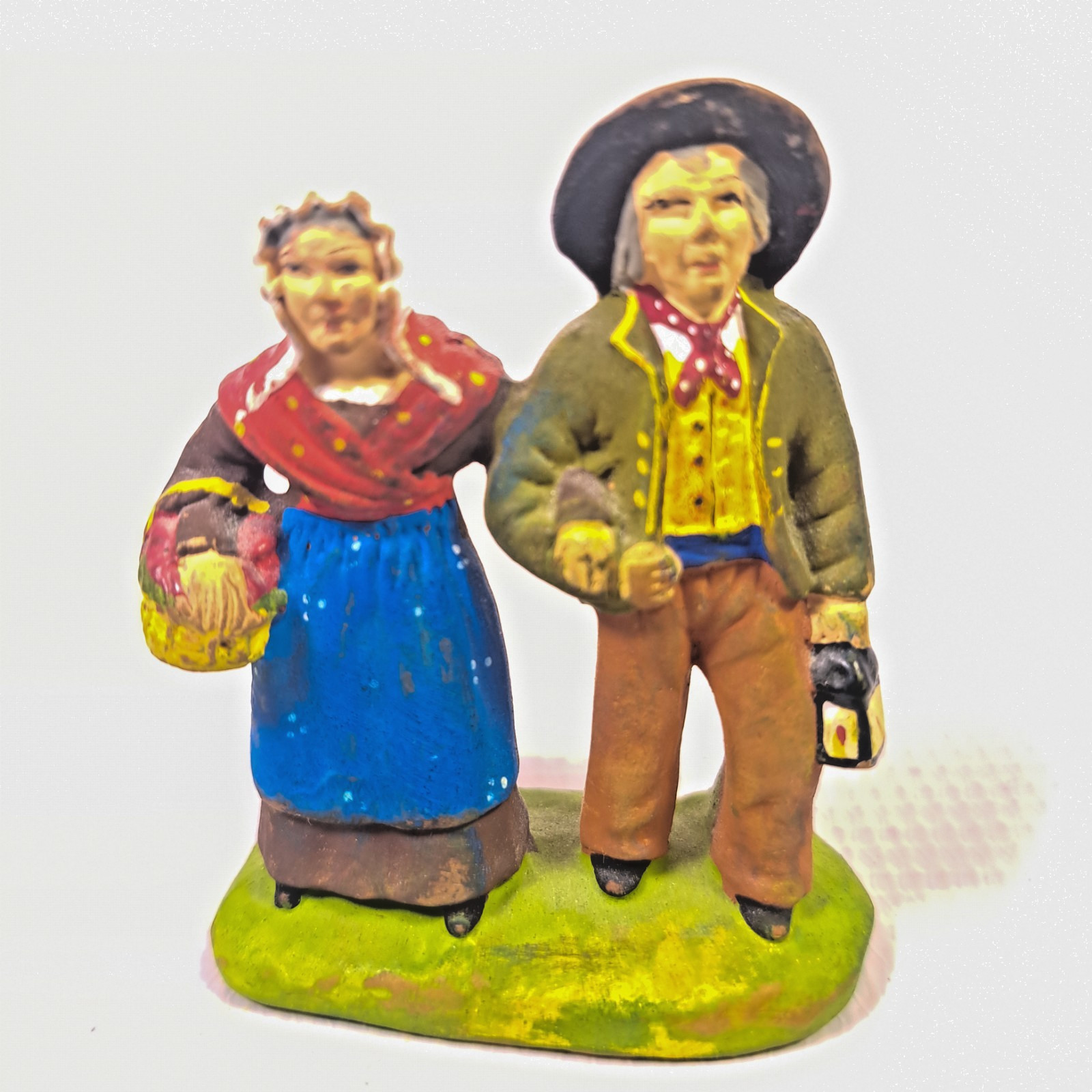 Vtg Santon Marcel Carbonel Size #2 2.75″ Elite Old Couple Hand Painted Provence