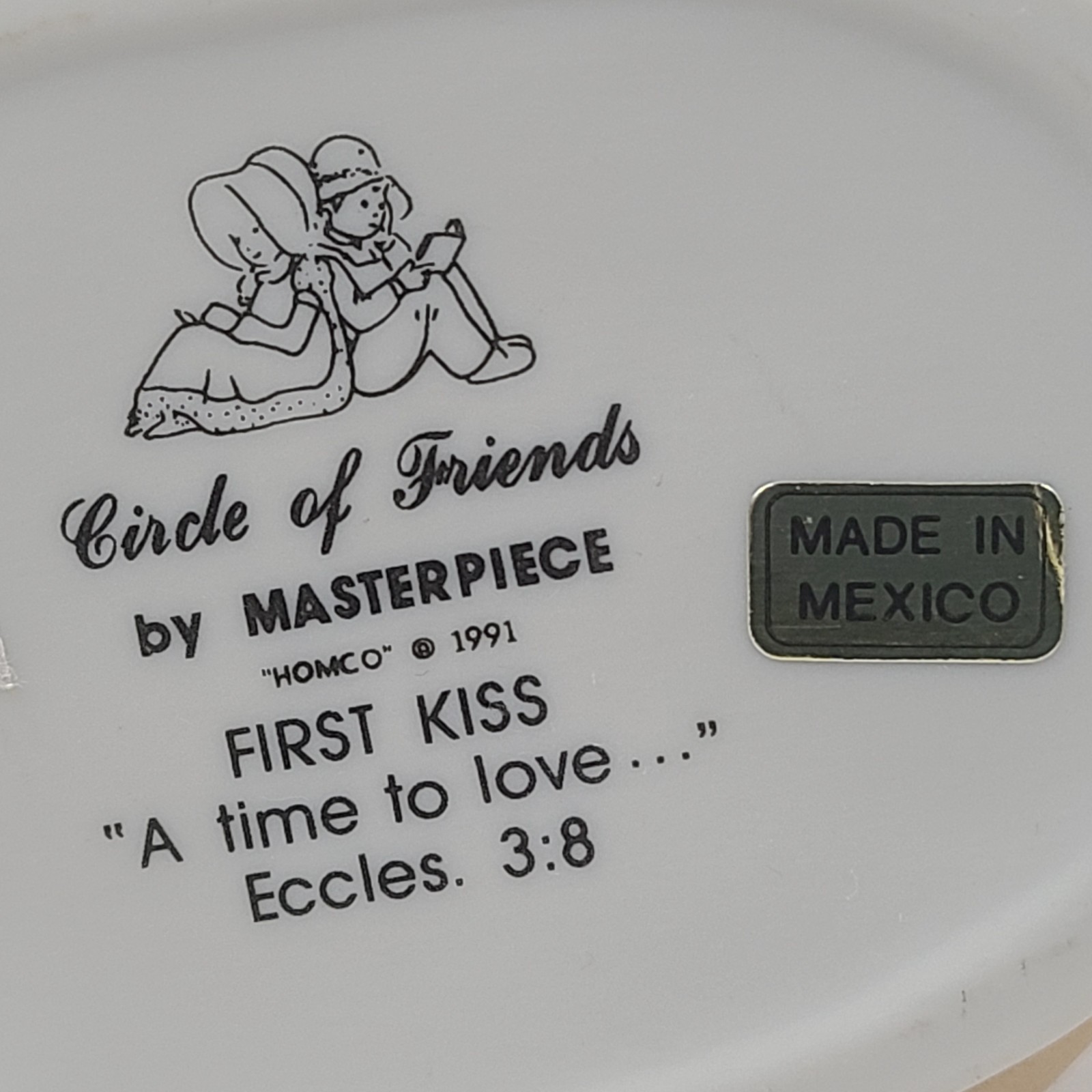 VTG Homco Circle of Friends Figurine “First Kiss” by Masterpiece 1995