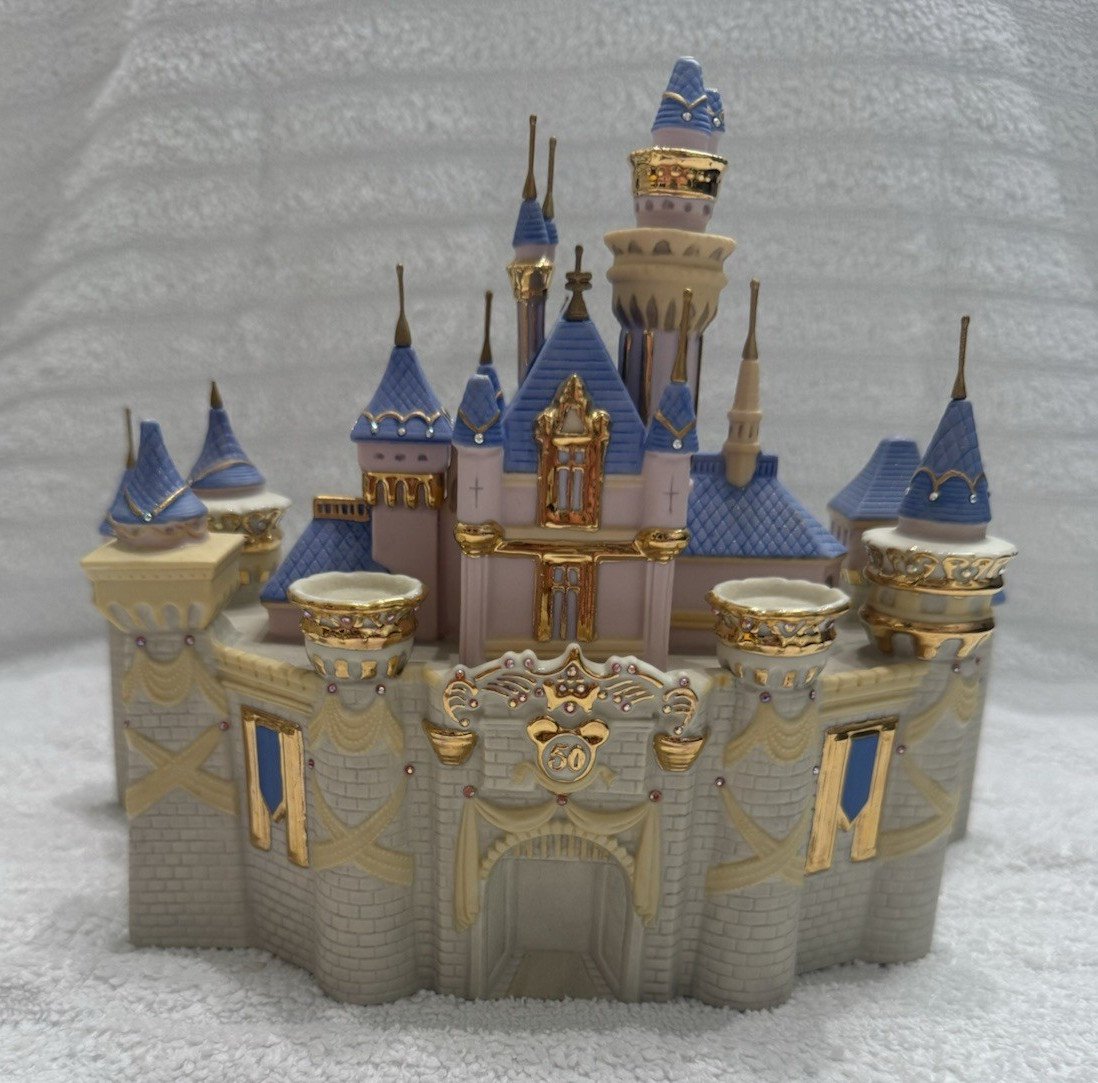 Walt Disney Sleeping Beauty Castle 50th Anniversary Porcelain Figurine Lenox