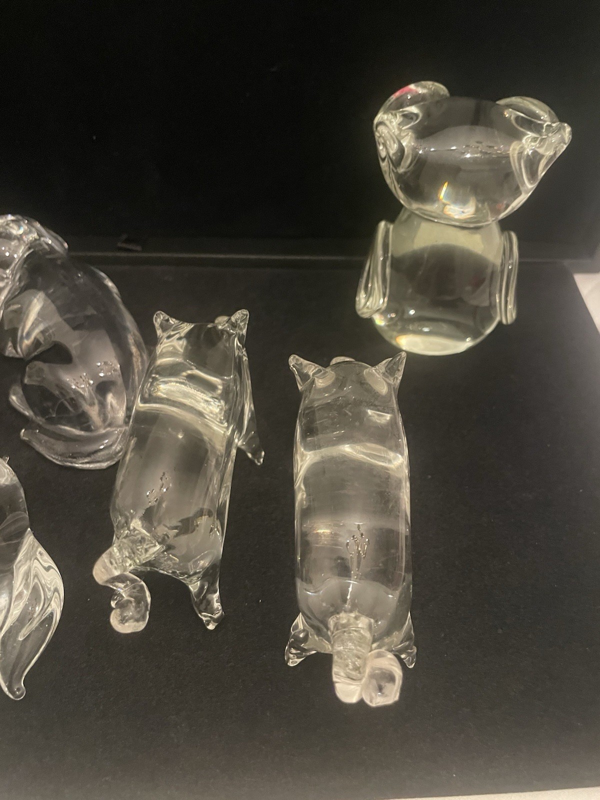 VTG Lot 7 Art Glass Animal Figurines Paperweights SOME Fenton DOG BIRD PIGS BEAR