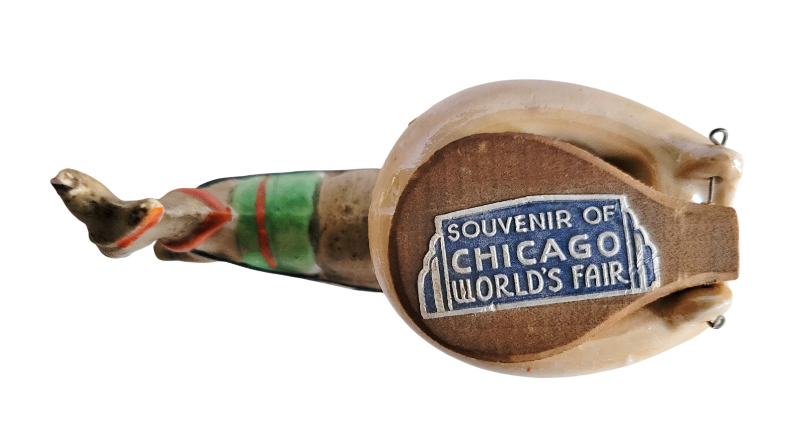 Vintage Ceramic Donkey & Toilet Figurine – Souvenir of Chicago World’s Fair