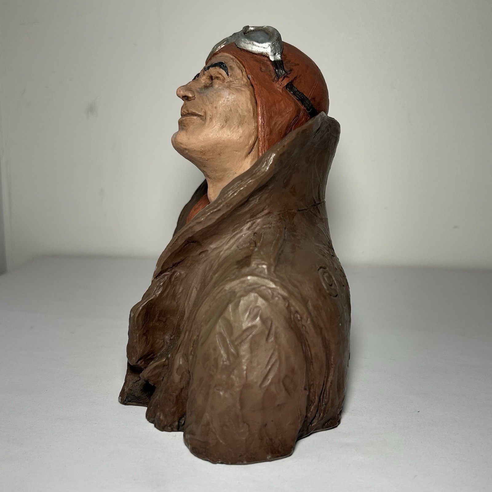 Vintage Flying Leather Michael Garman 1973 Aviator Figurine Pilot Statue Figure