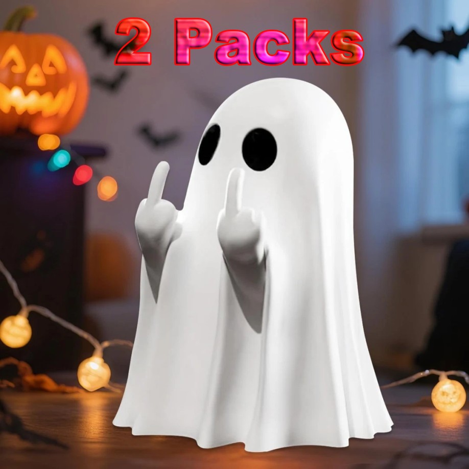 (2 Pack ) Cute Ghost Figurine Spooky Resin Statue Decoration Home Tabletop–+/%
