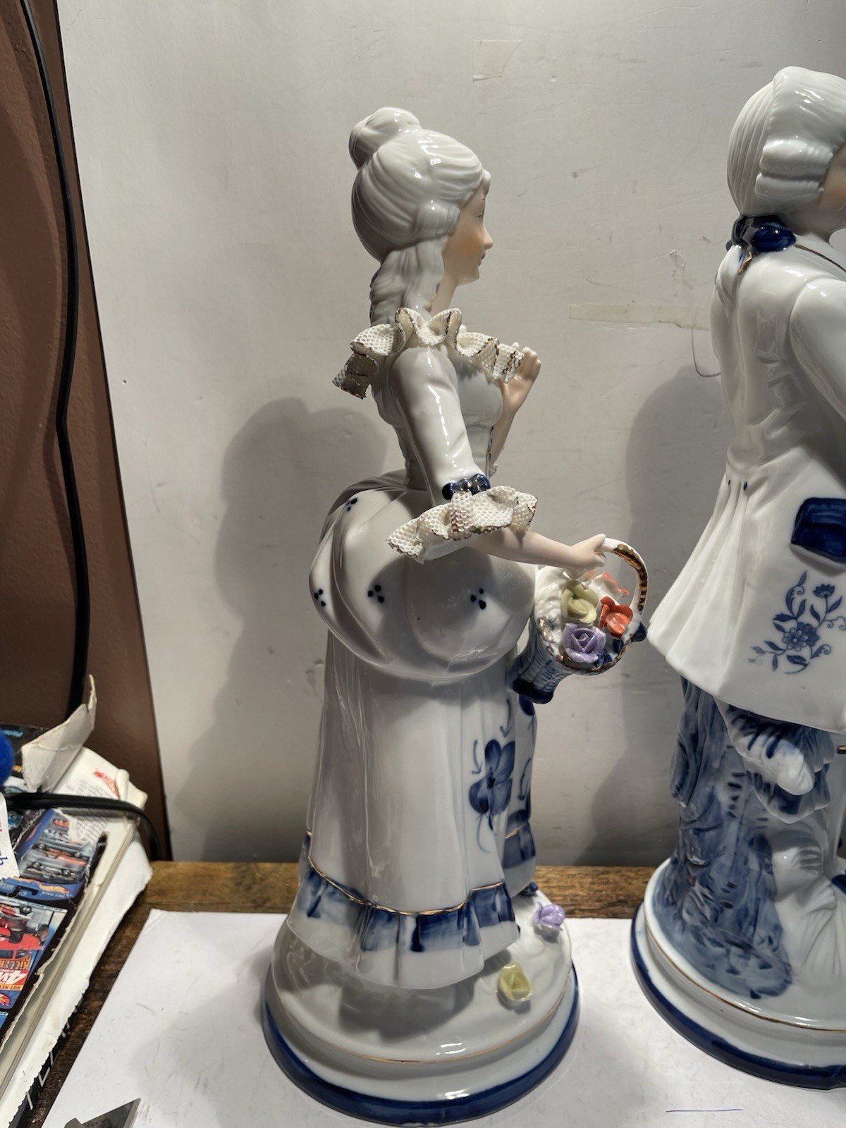 Vtg George & Martha Washington Porcelain Figurines Colonial Style LE Detailed Y